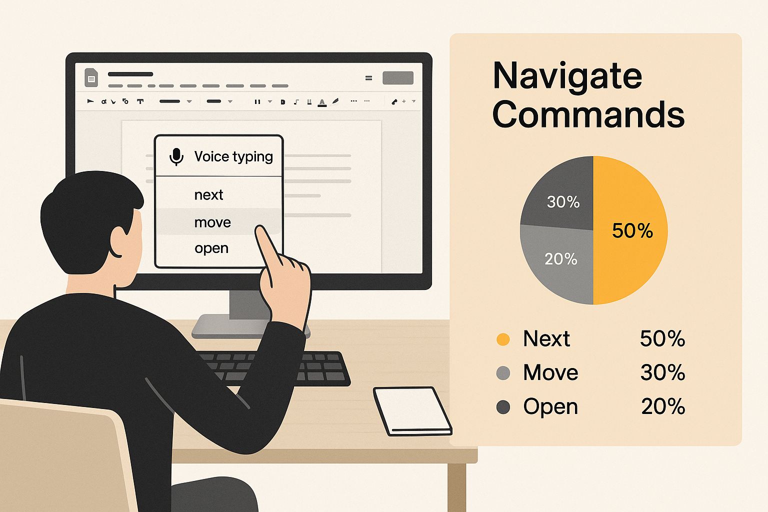 Infographic about talk to text in google docs