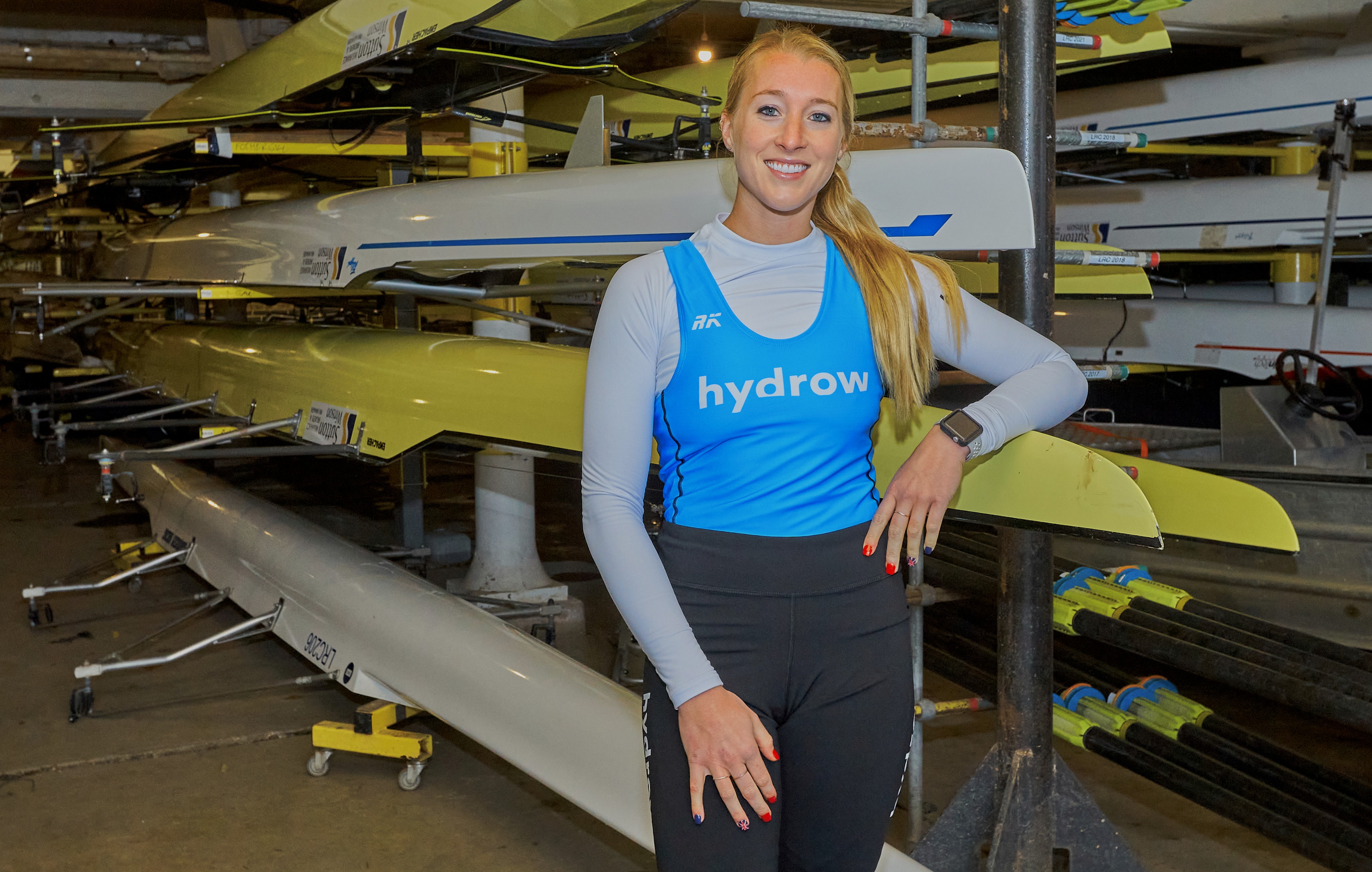 Hydro ambassador at London Rowing Club for Hydro rowing campaign for The Boat Race – sport event photography by Paul Severn.