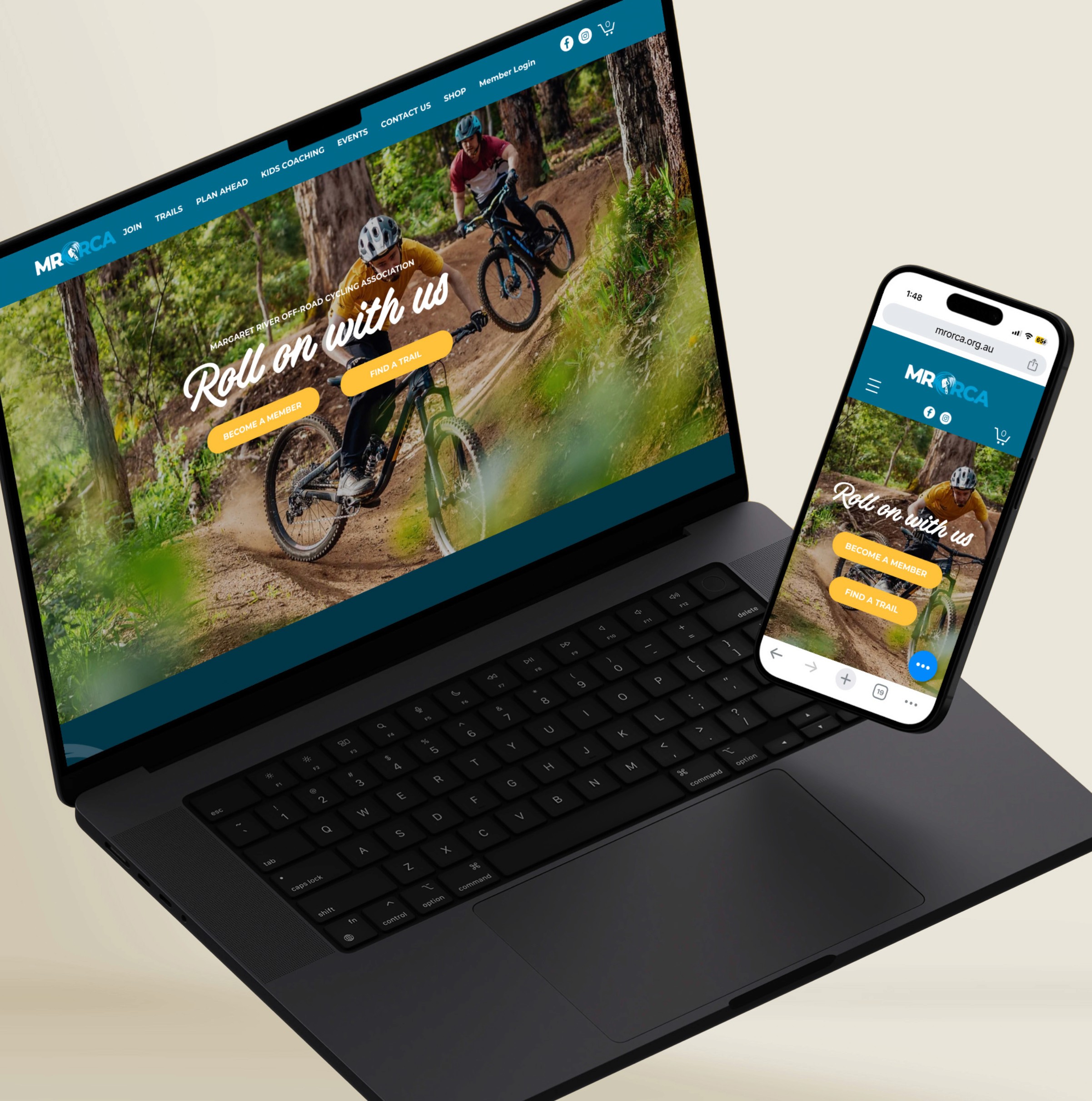 mrorca website mockup