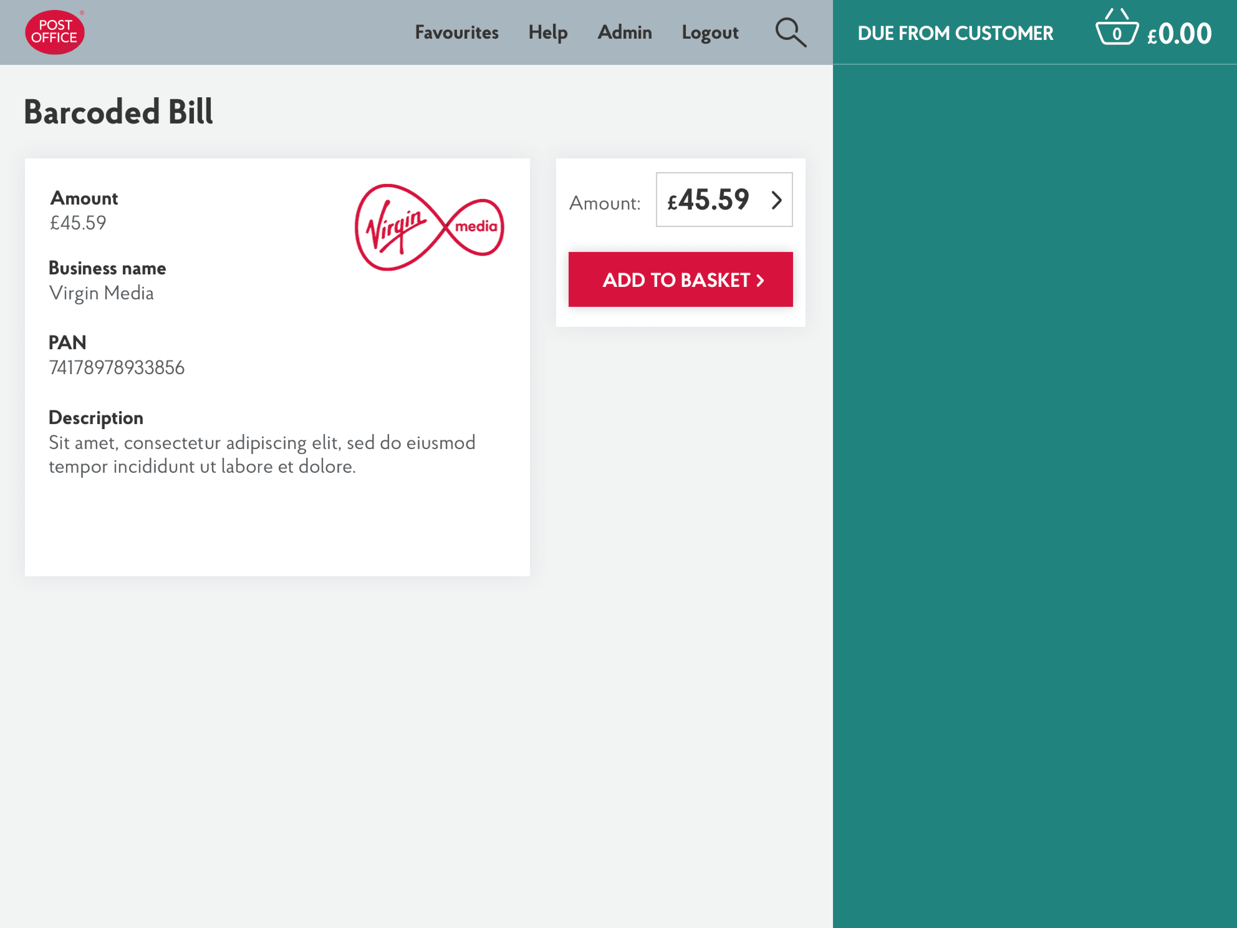 EPOS: Barcoded bill payment - tablet