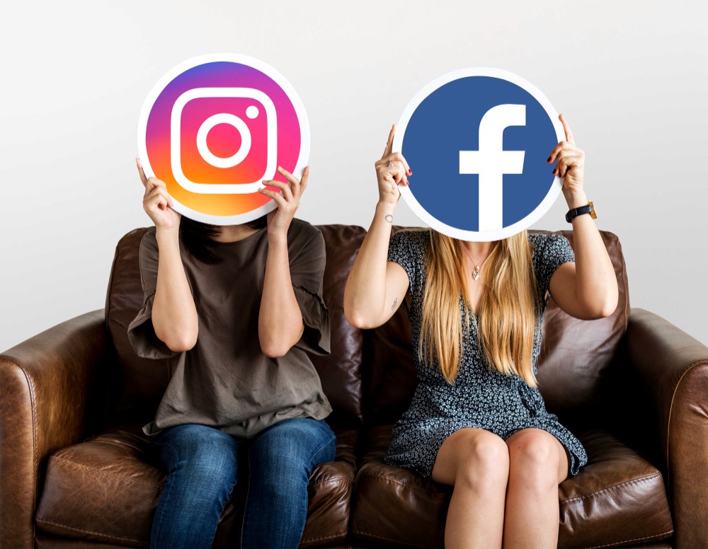 Facebook and Instagram icons