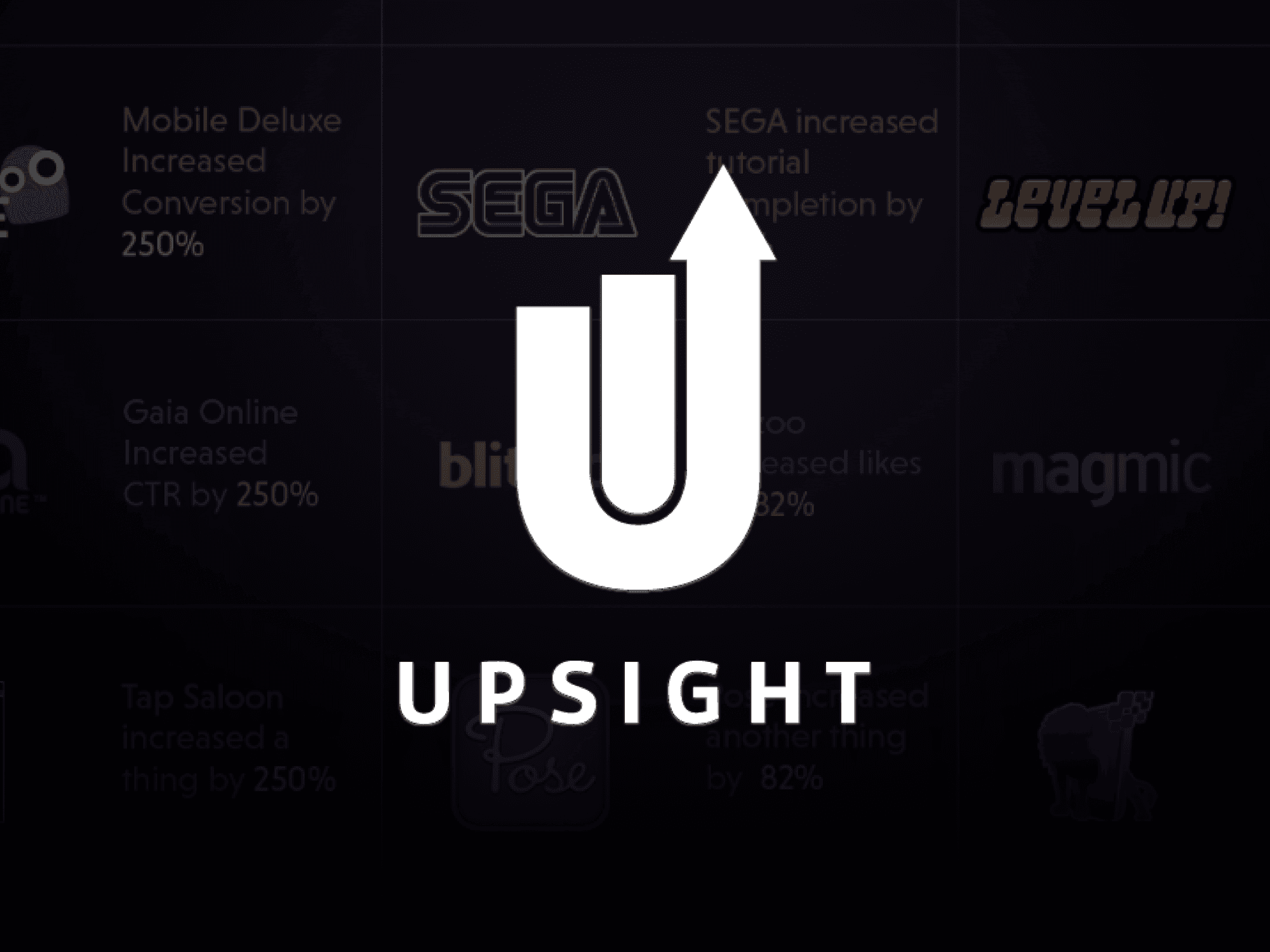 Upsight Logo with Client Success Stories Behind