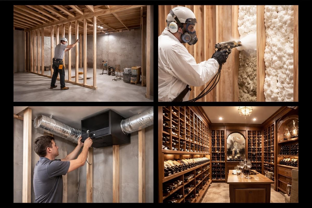 Wine cellar construction phases