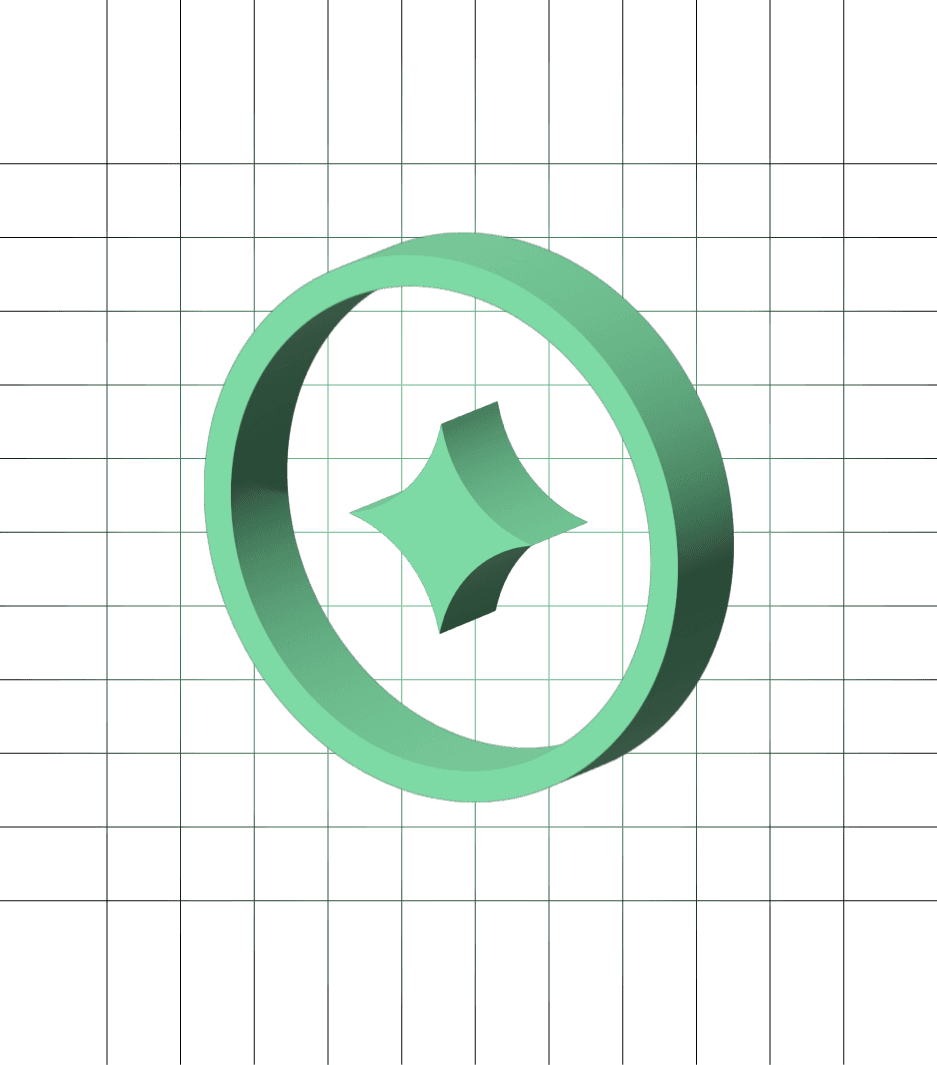 Kreis mit zentralem Stern als Symbol für strategische Markenentwicklung und Fokus.