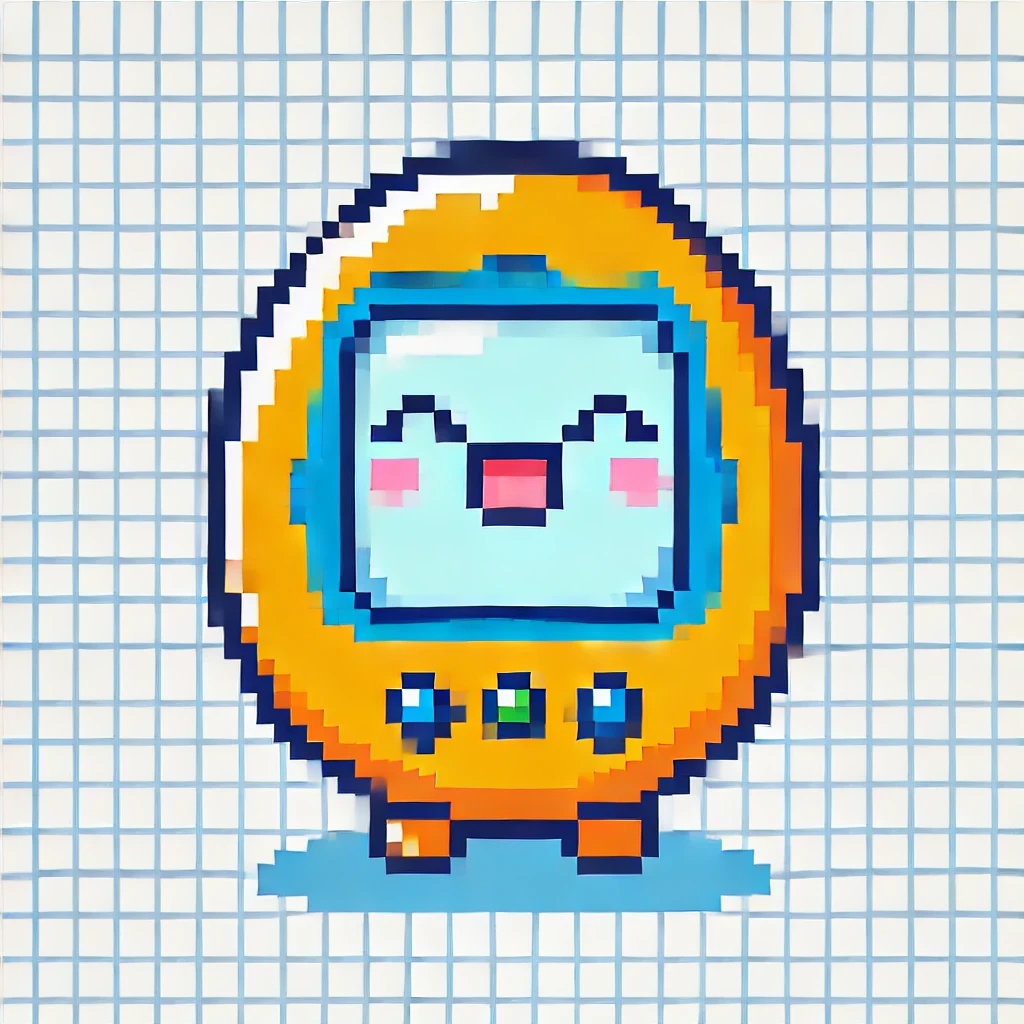  A vibrant image of a cute Tamagotchi character representing the simplicity and ease of using AI Assistant for daily tasks.