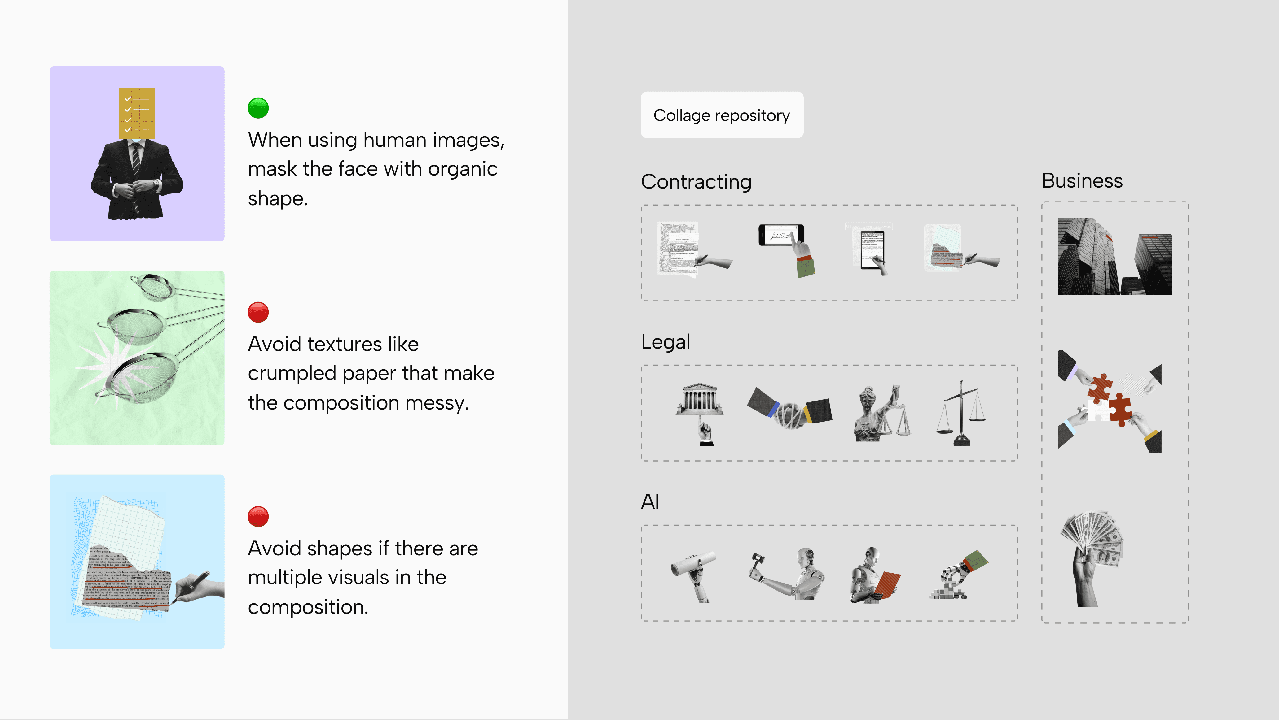 Guidelines for collage visual