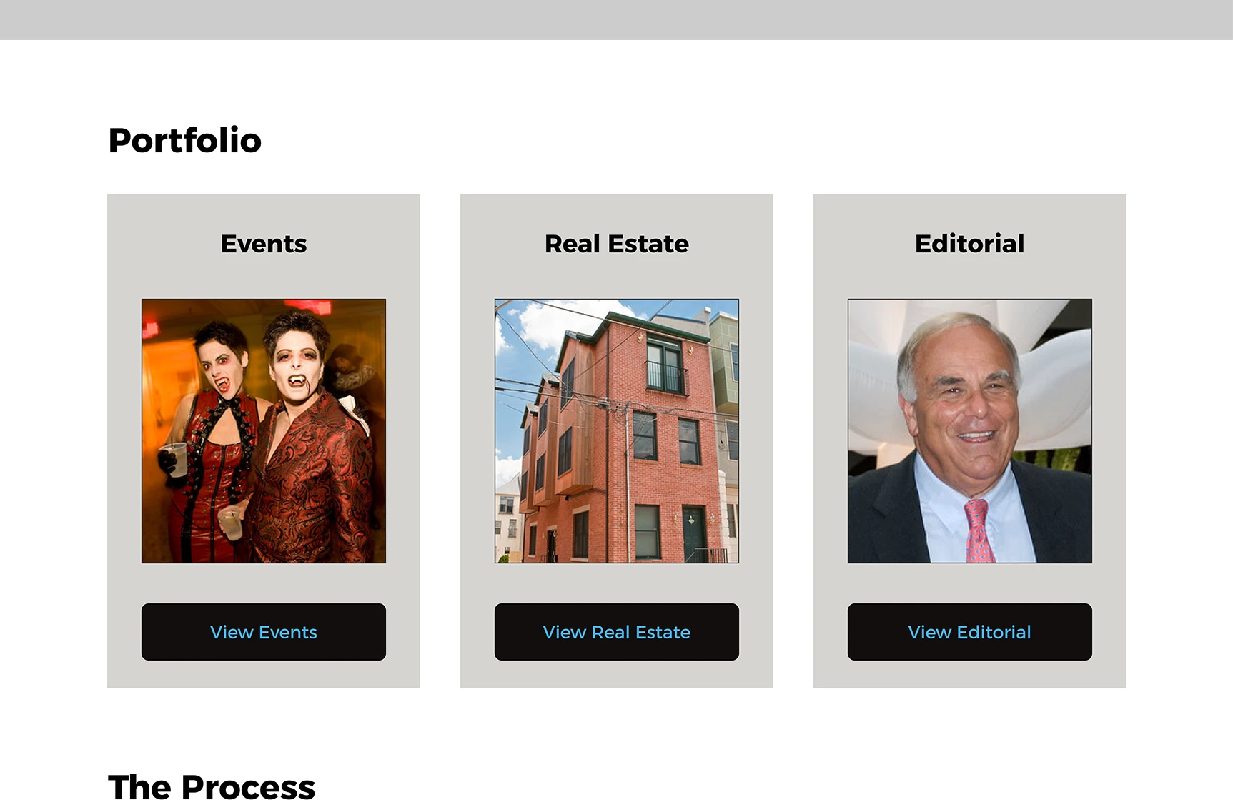 First design of Portfolio section