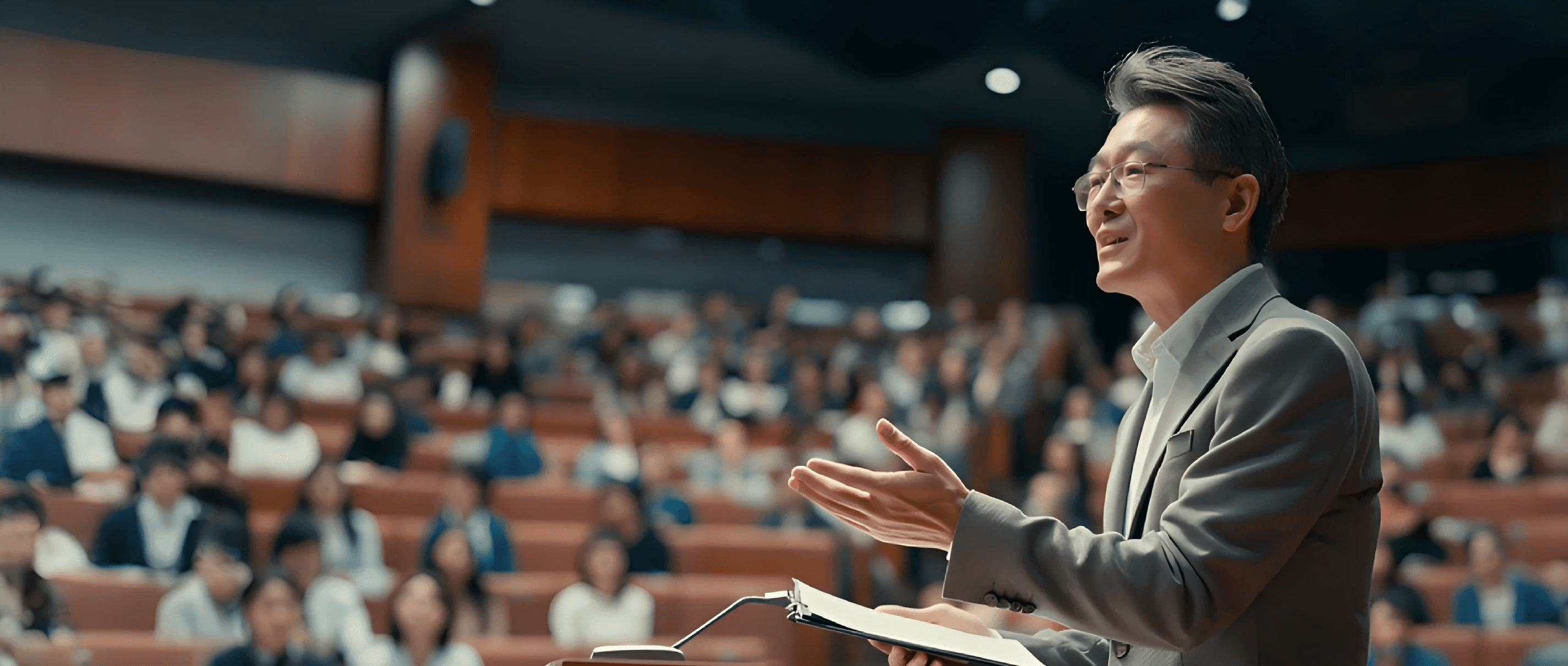 香港企業研討會現場由專業團隊全程統籌，講者在投影幕前清晰講解內容，觀眾專注參與，體現研討會策劃與現場執行的專業度 Hong Kong business seminar managed by professional event planners with speaker presenting in front of screen and focused audience showing well organized corporate seminar planning 香港研討會策劃 中小企活動統籌 專業企業研討會