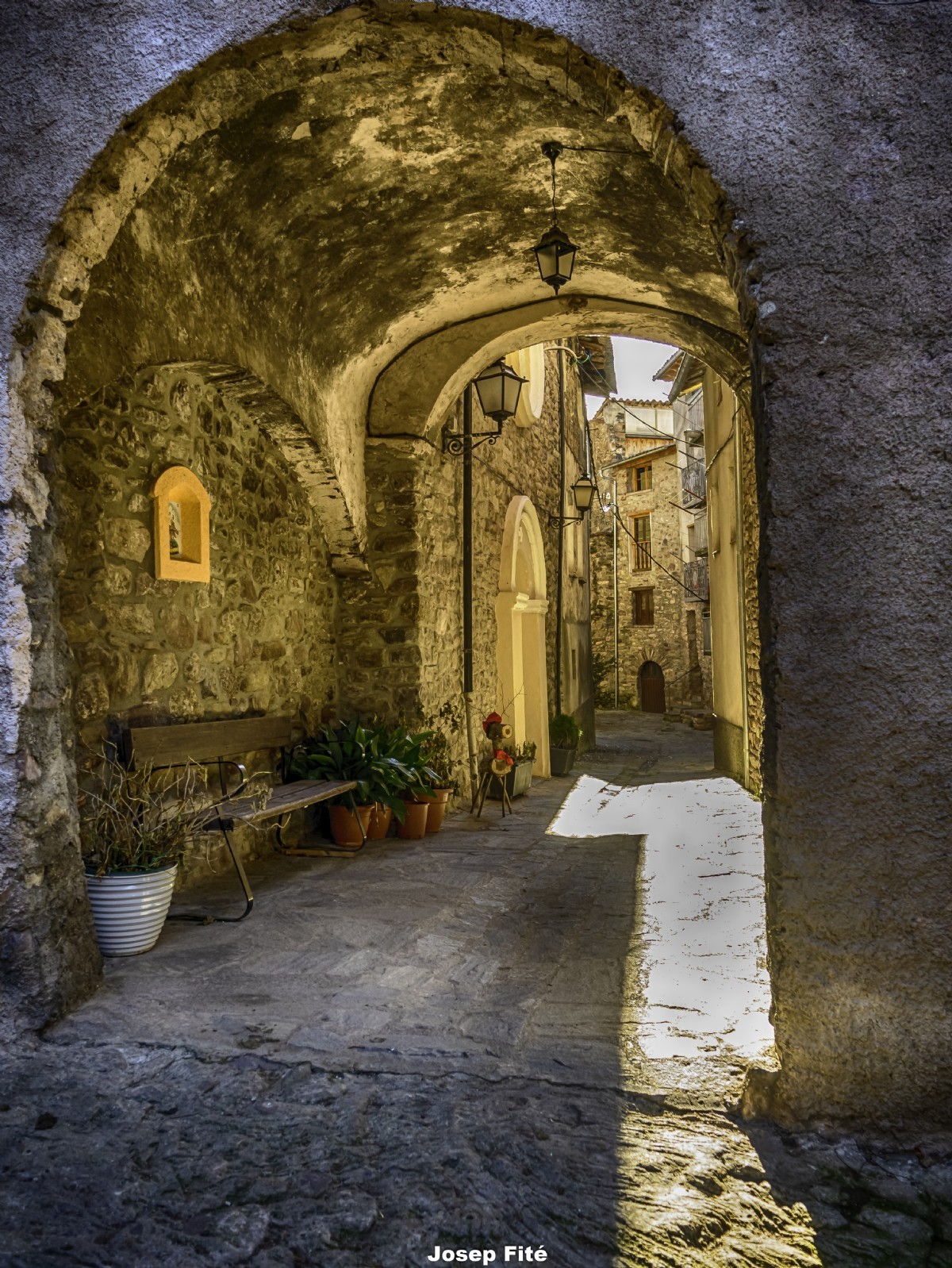 mountains with black sky