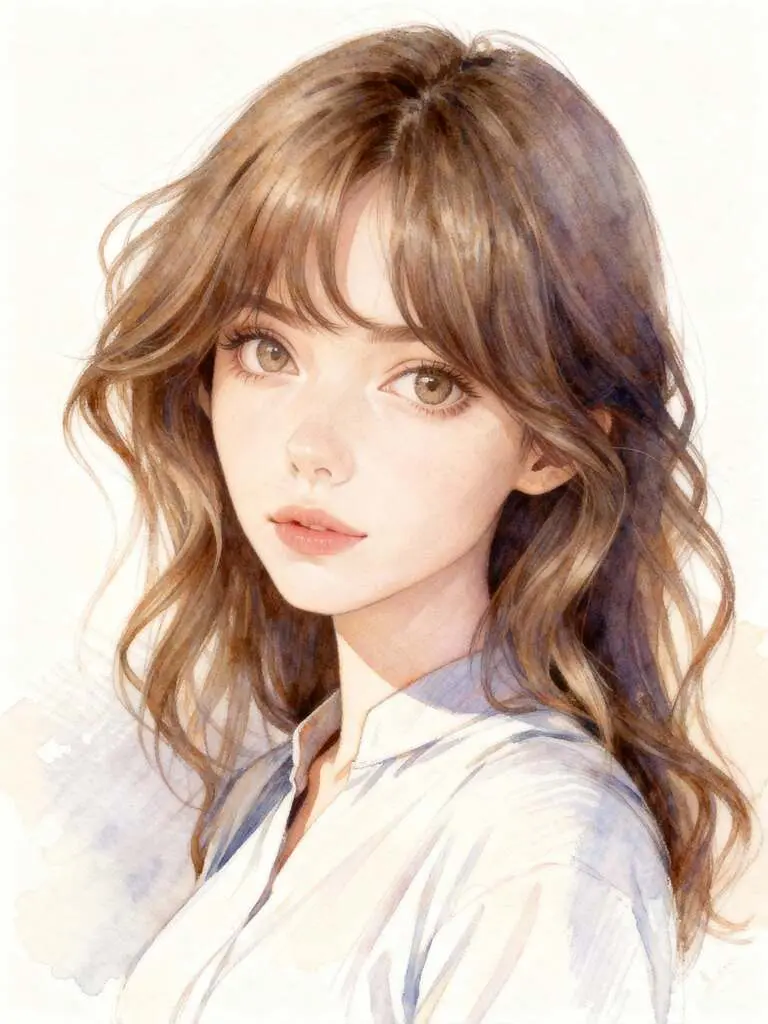 seedream 4.0, ai girl watercolor style