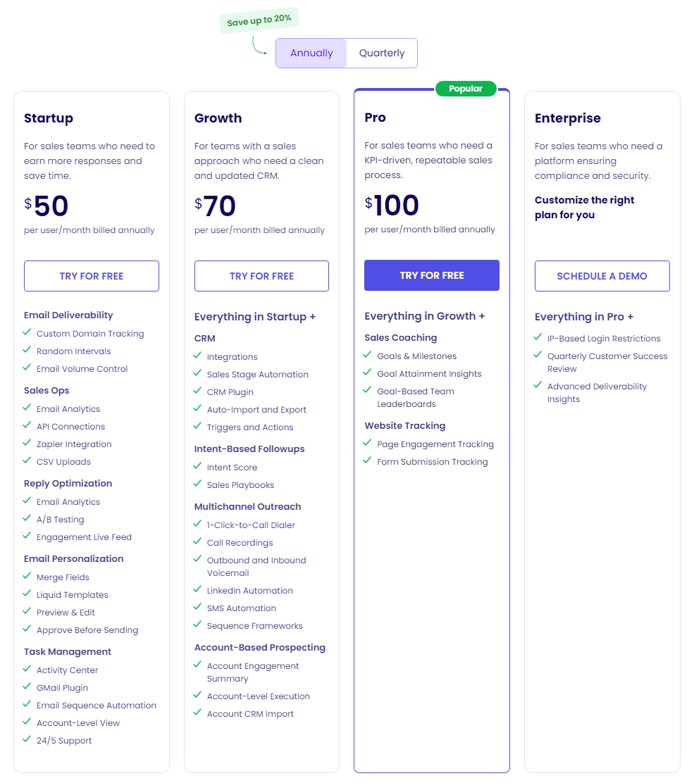 Klenty Pricing and Plans