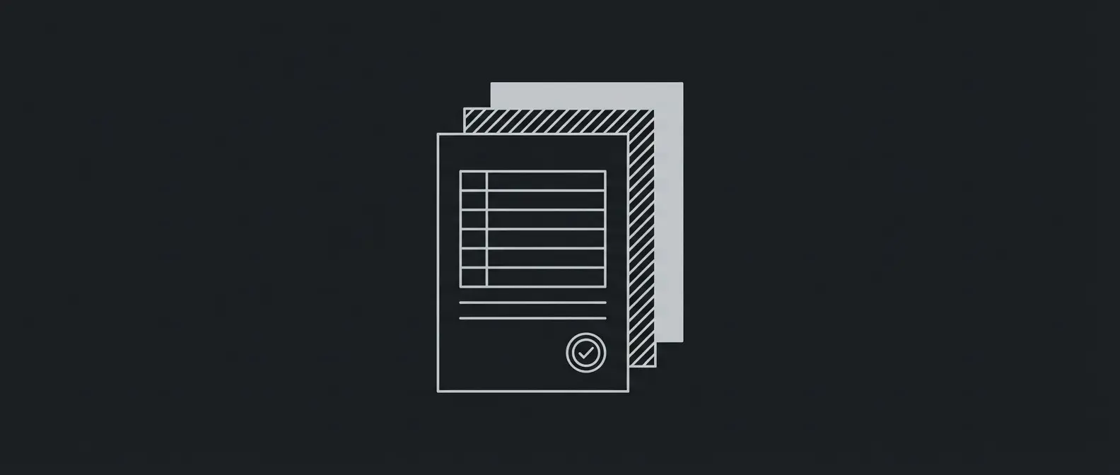 Stack of paper documents with checklist