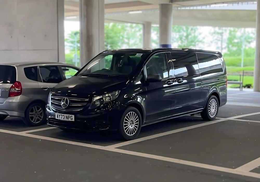 Executive van parked at airport