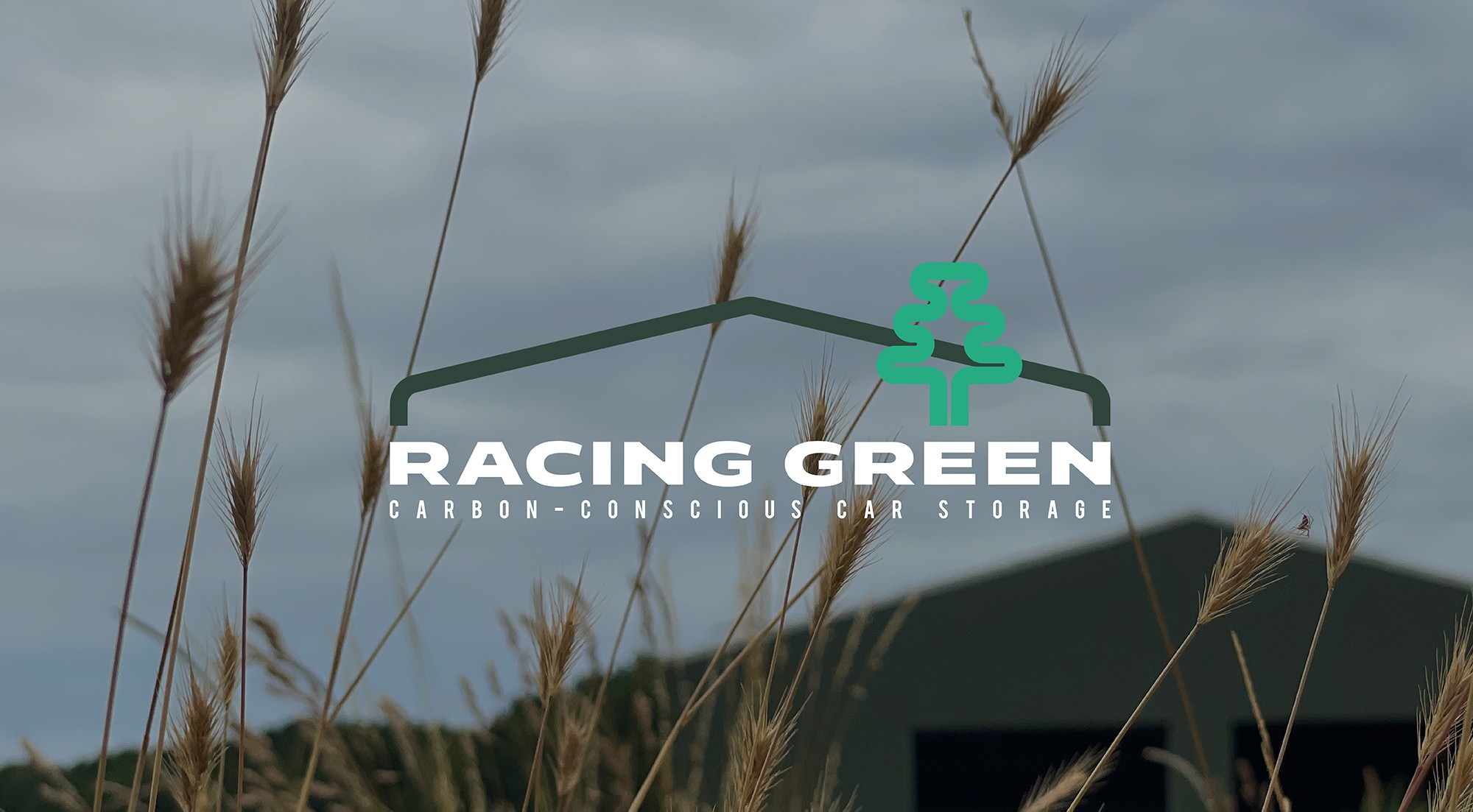 RACING GREEN CAR STORAGE Logo and Brand Identity Designed a visual system and social brand architecture