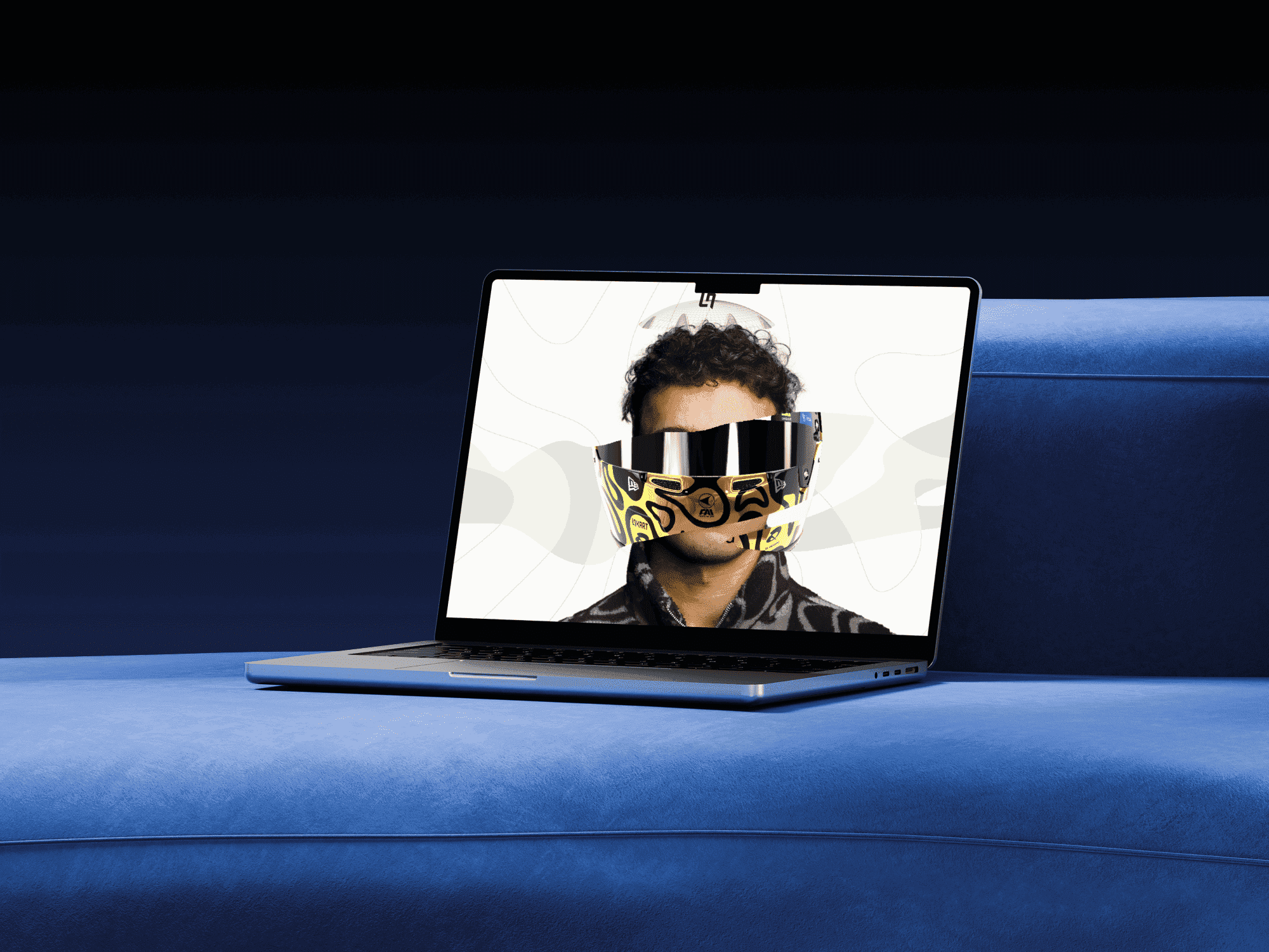 A tall palm tree against a clear blue sky.