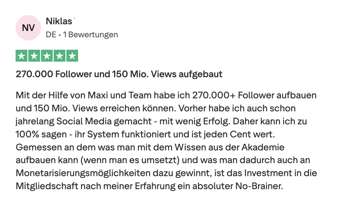 Erfahrungsbericht KI Creator Akademie: Niklas baut 270.000 Follower und 150 Mio. Views auf