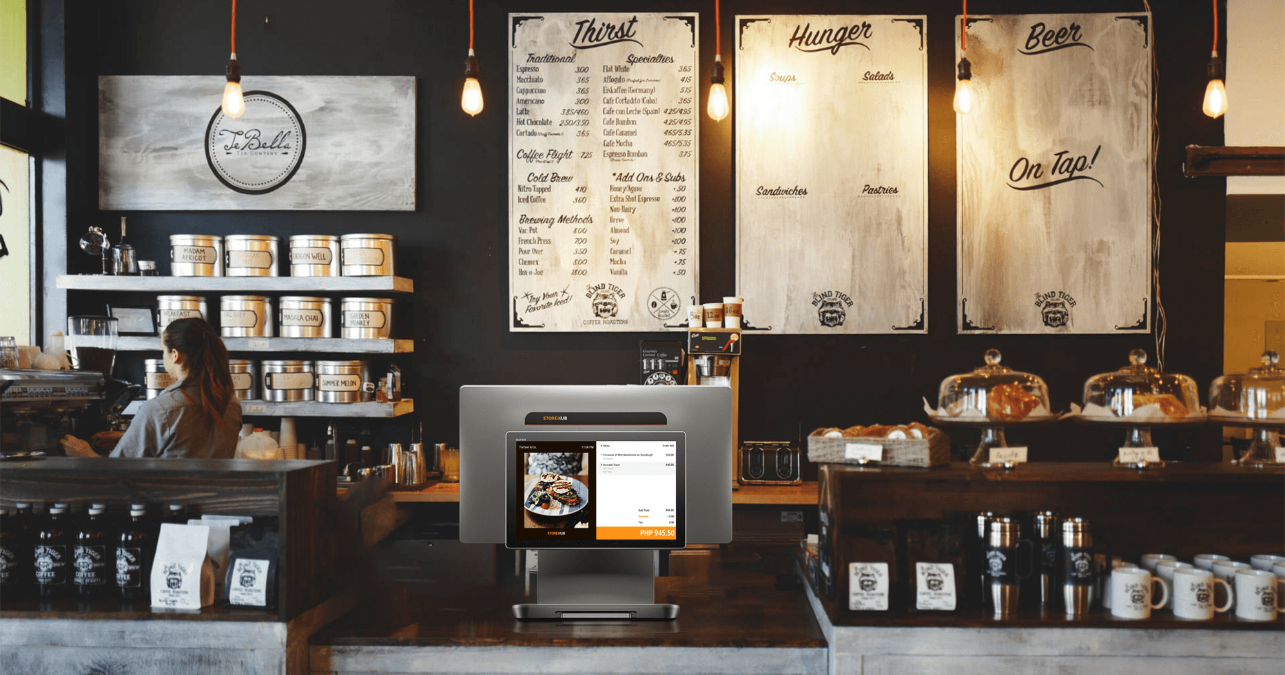 StoreHub Android D3 Pro at a cafe