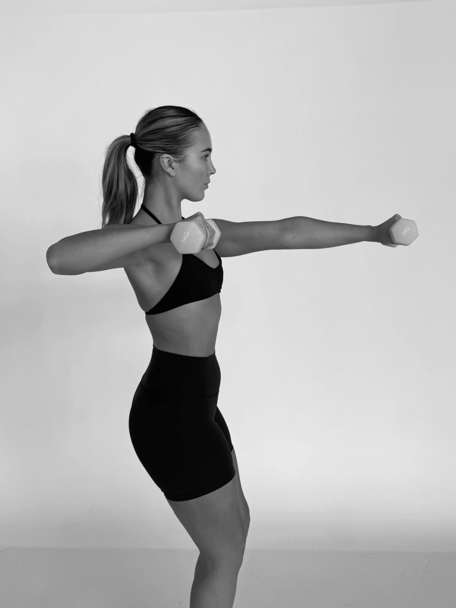 A picture of Eve doing a Pilaties Pose