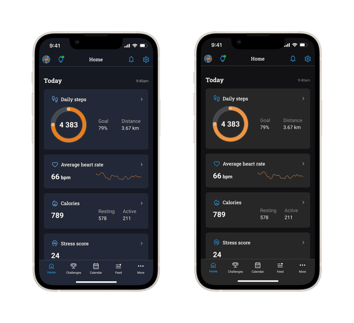 A second UI test with current Garmin Connect colors