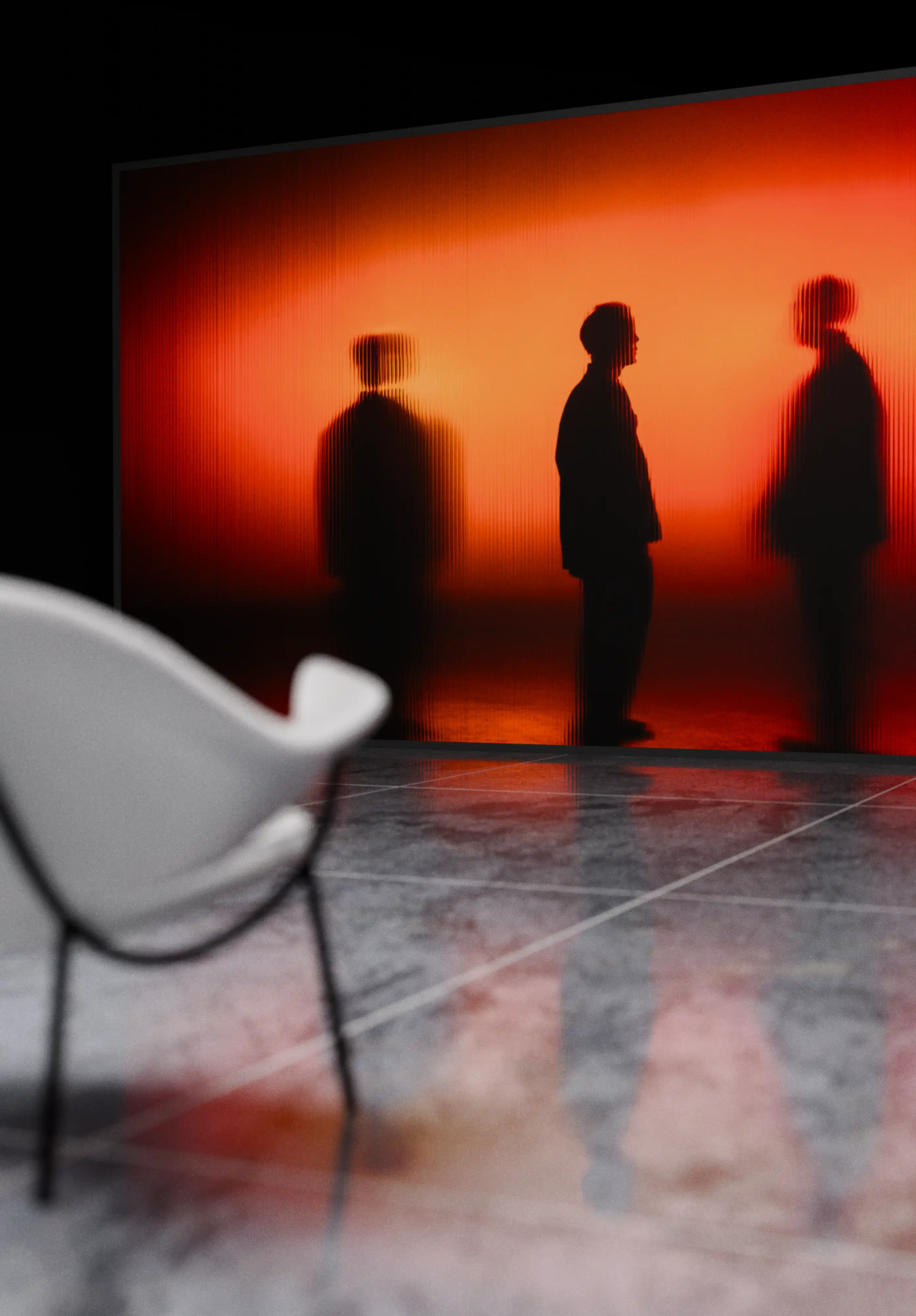 Design 3D du studio de Junca dans une salle de cinéma