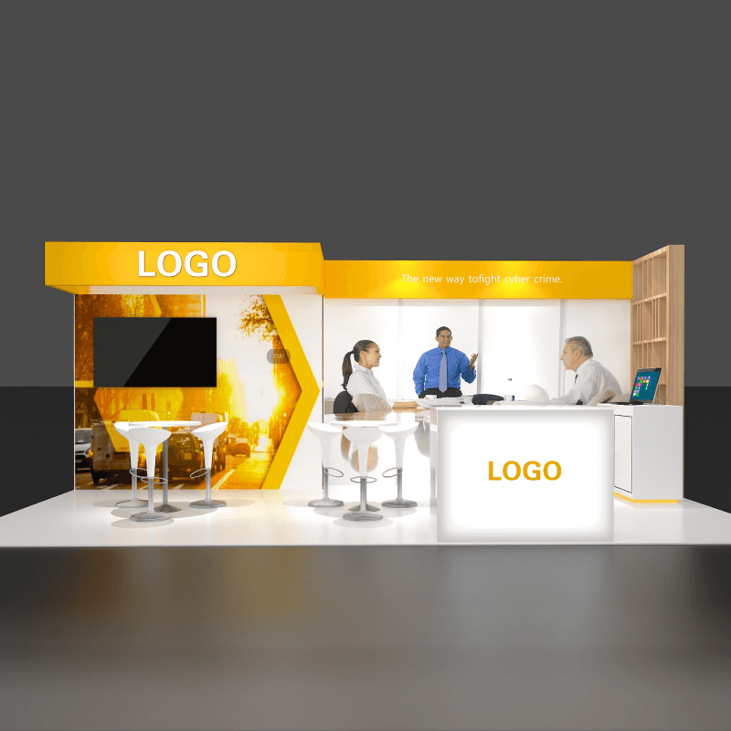 10x20 meeting and reception booth rental front view