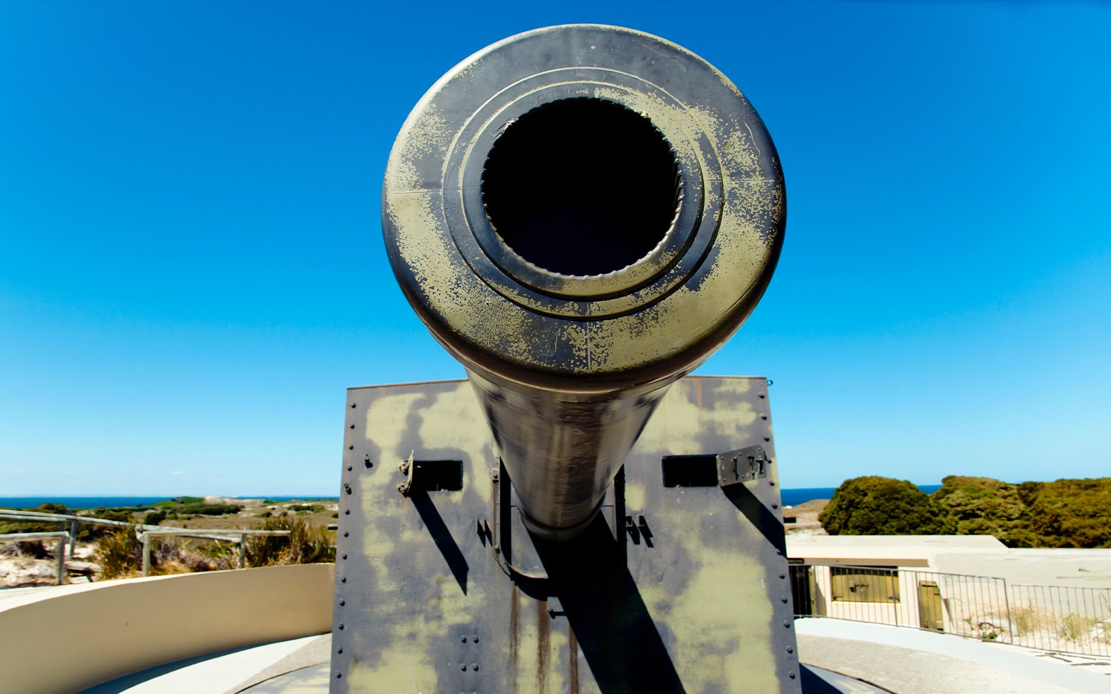 Rottnest Island coastal gun with ocean view in Fremantle, Australia.