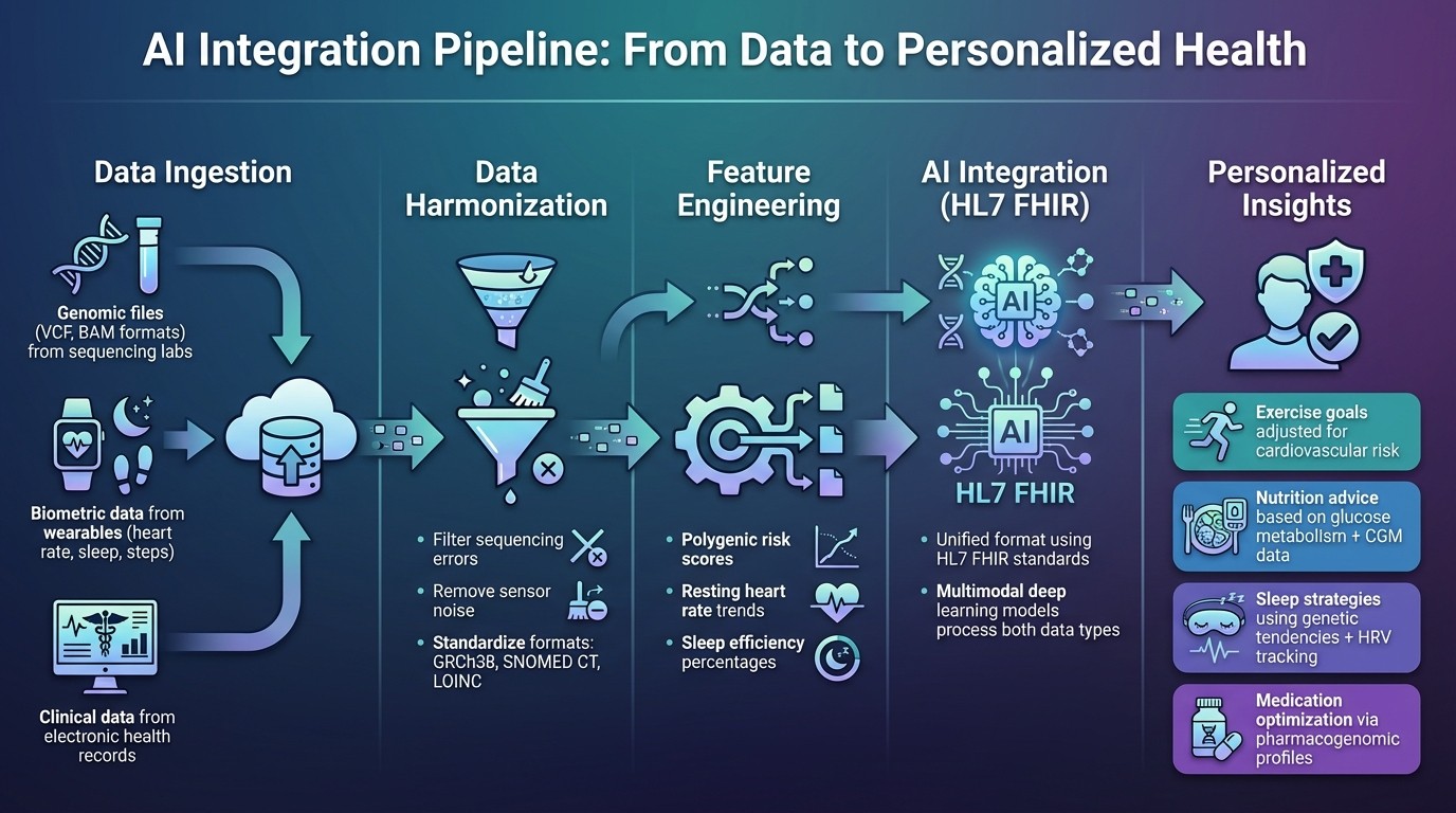 How AI Combines Genomic and Biometric Data for Personalized Health Insights
