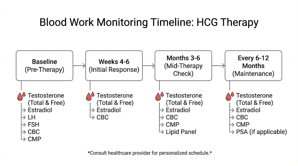 HCG blood work monitoring schedule for men