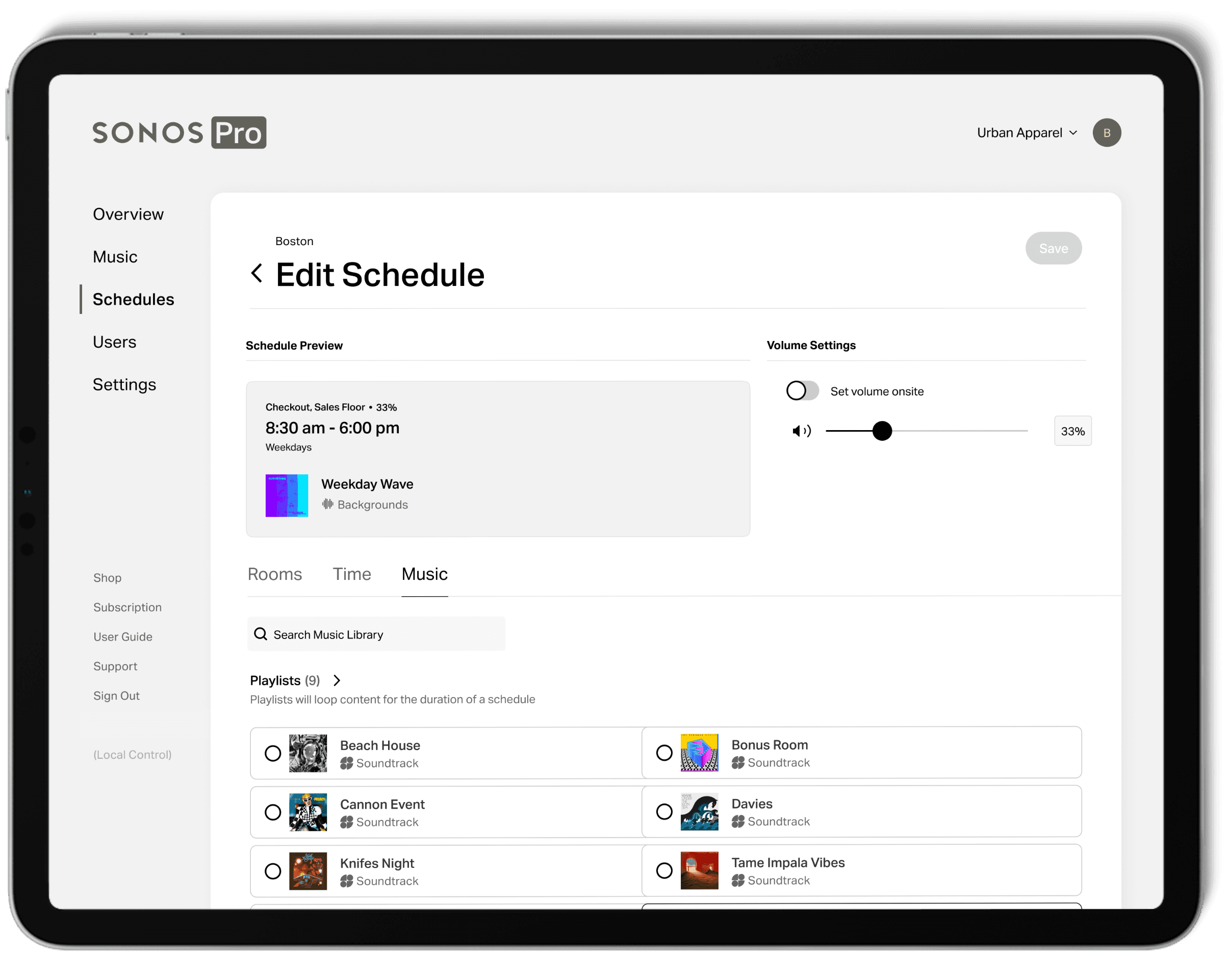 Sonos Pro Dashboard