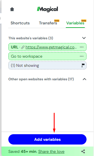 How to automate data entry into websites with Magical - step 1