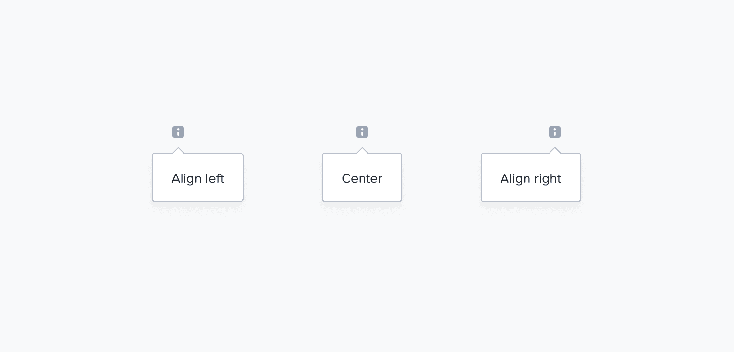 Different aligments for tooltips