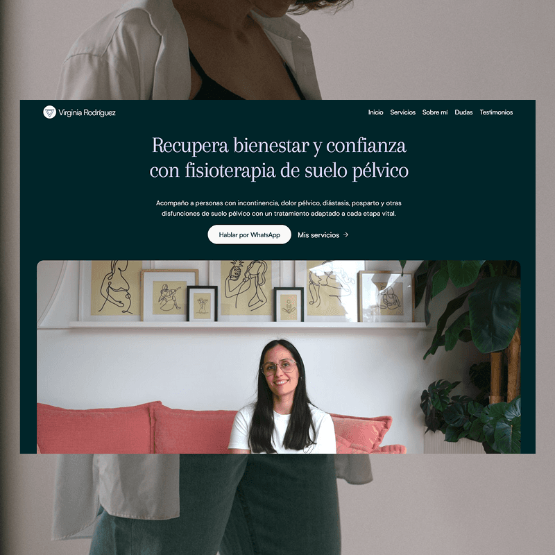 Diseño web para fisioterapeuta especializada en suelo pélvico Ocho Studio