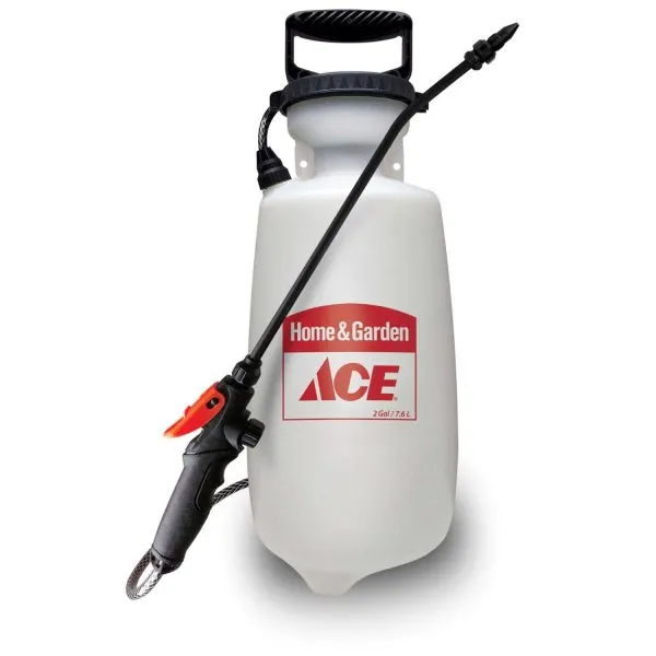handheld sprayer with a long nozzle, hose, and adjustable strap