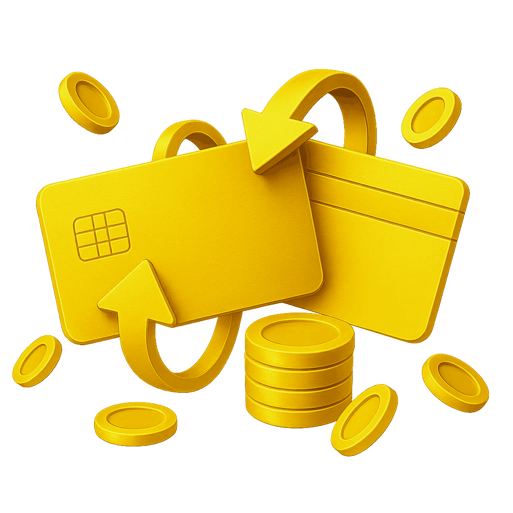 3D blue circular icon with two curved arrows forming a refresh symbol