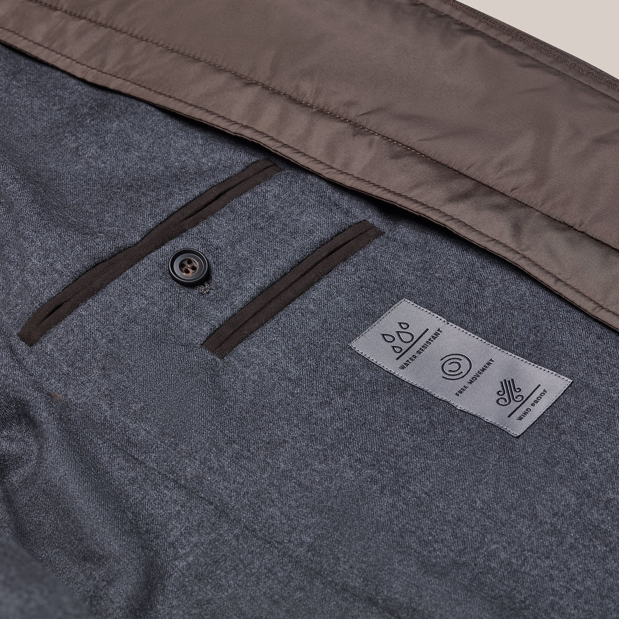 Taupe water - repellent jacket - Mandelli UK
