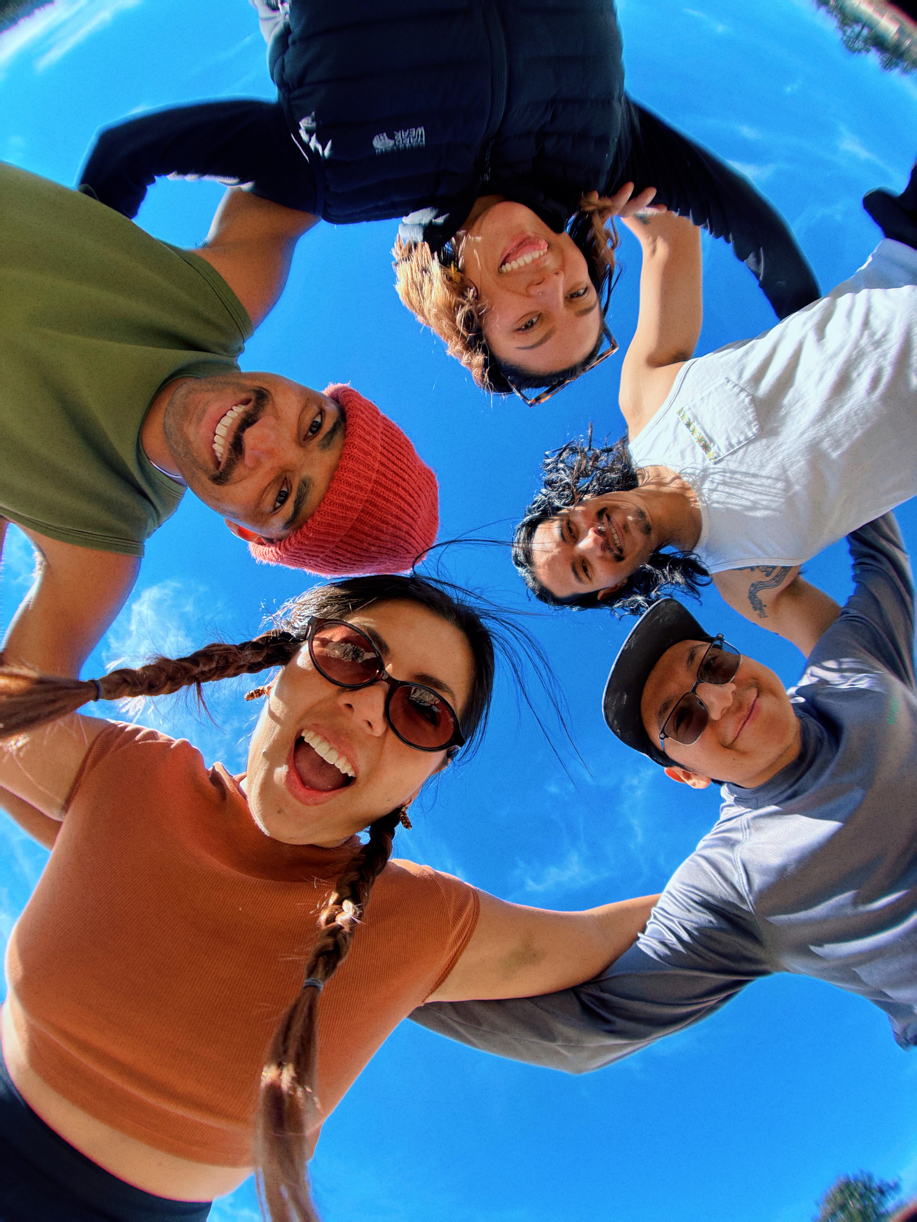 group of people hiking in the mountains