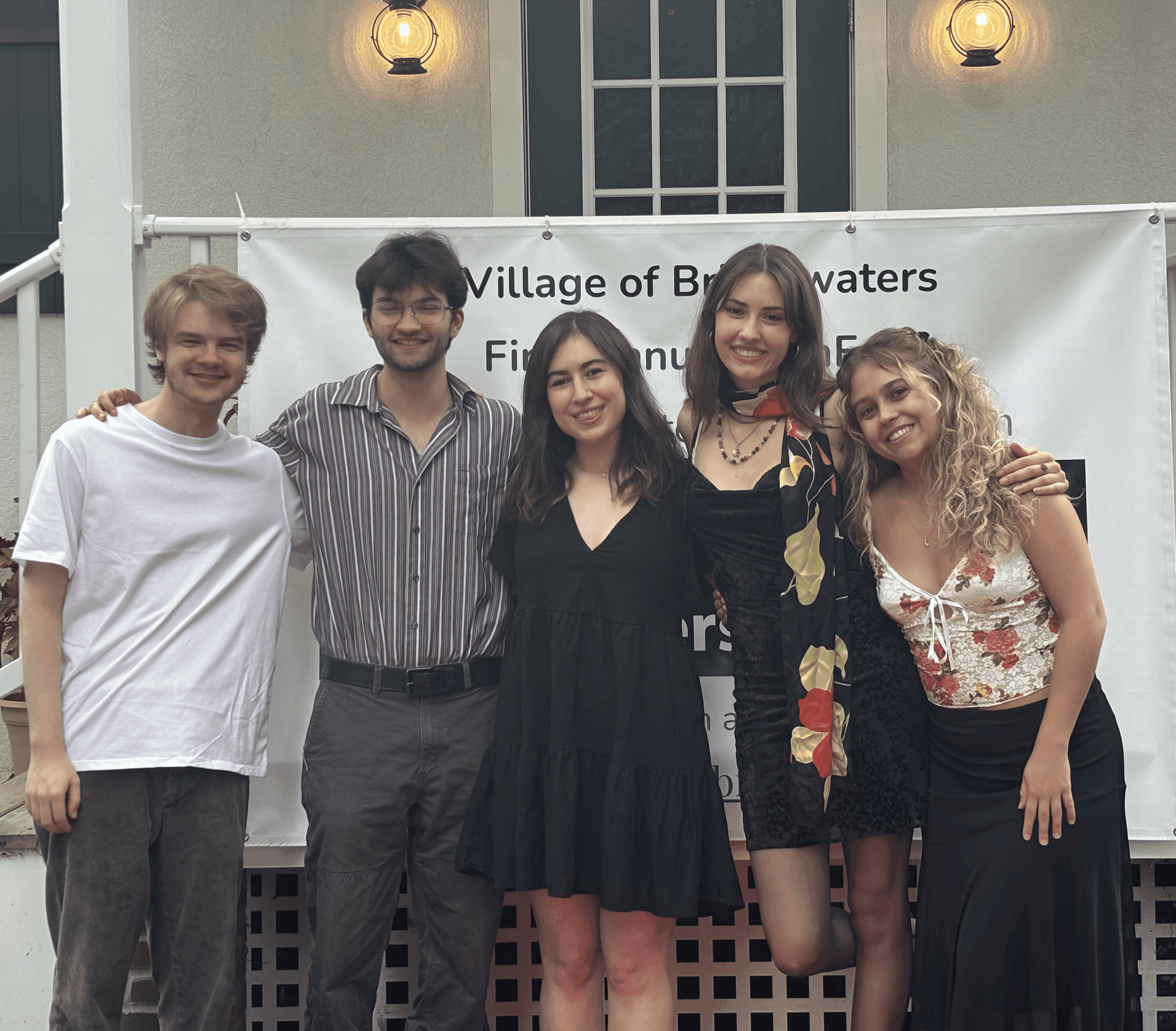 Brightwaters & Beyond Film. Zoe Boray (center) with actors and crew of the film 'Beans'. Winner of 'Best Film' for the Festival