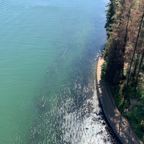 斯坦利公园海堤景观。