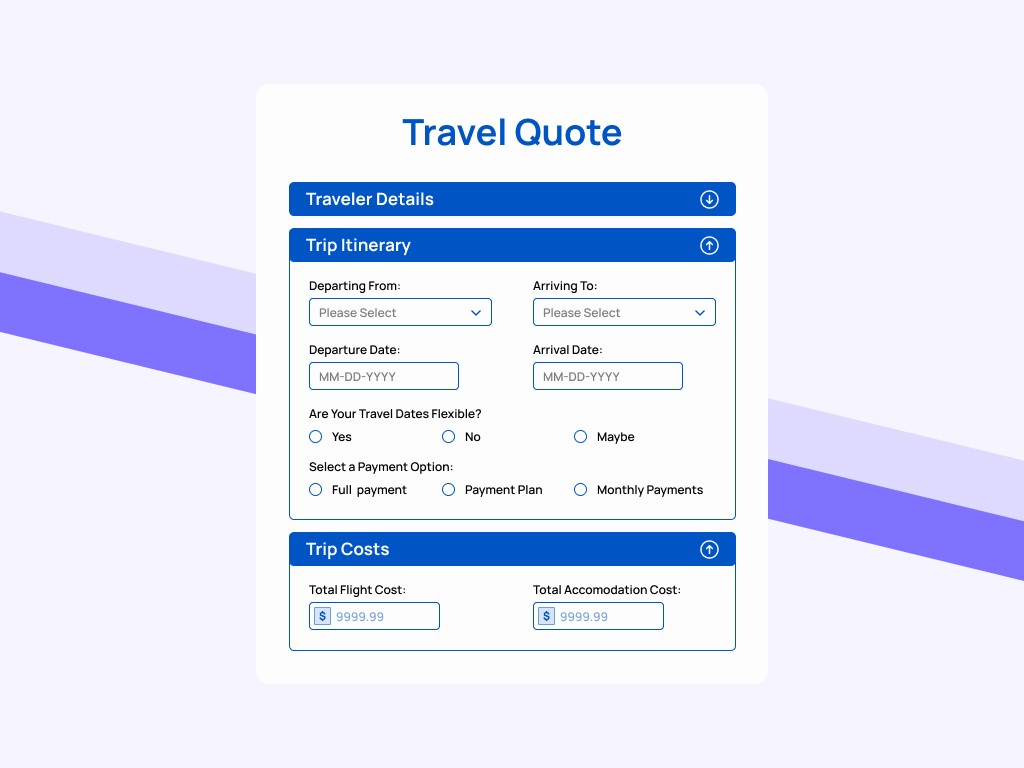 Travel quotation template preview