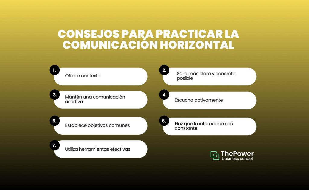 Consejos para practicar la comunicación horizontal