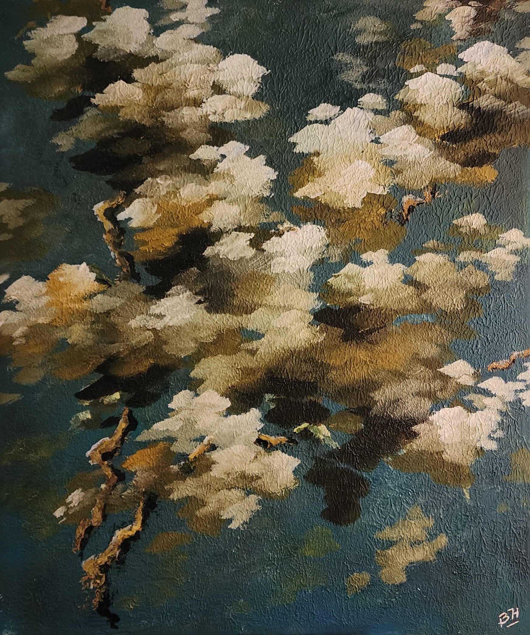 Painting of Belen portraying leaves