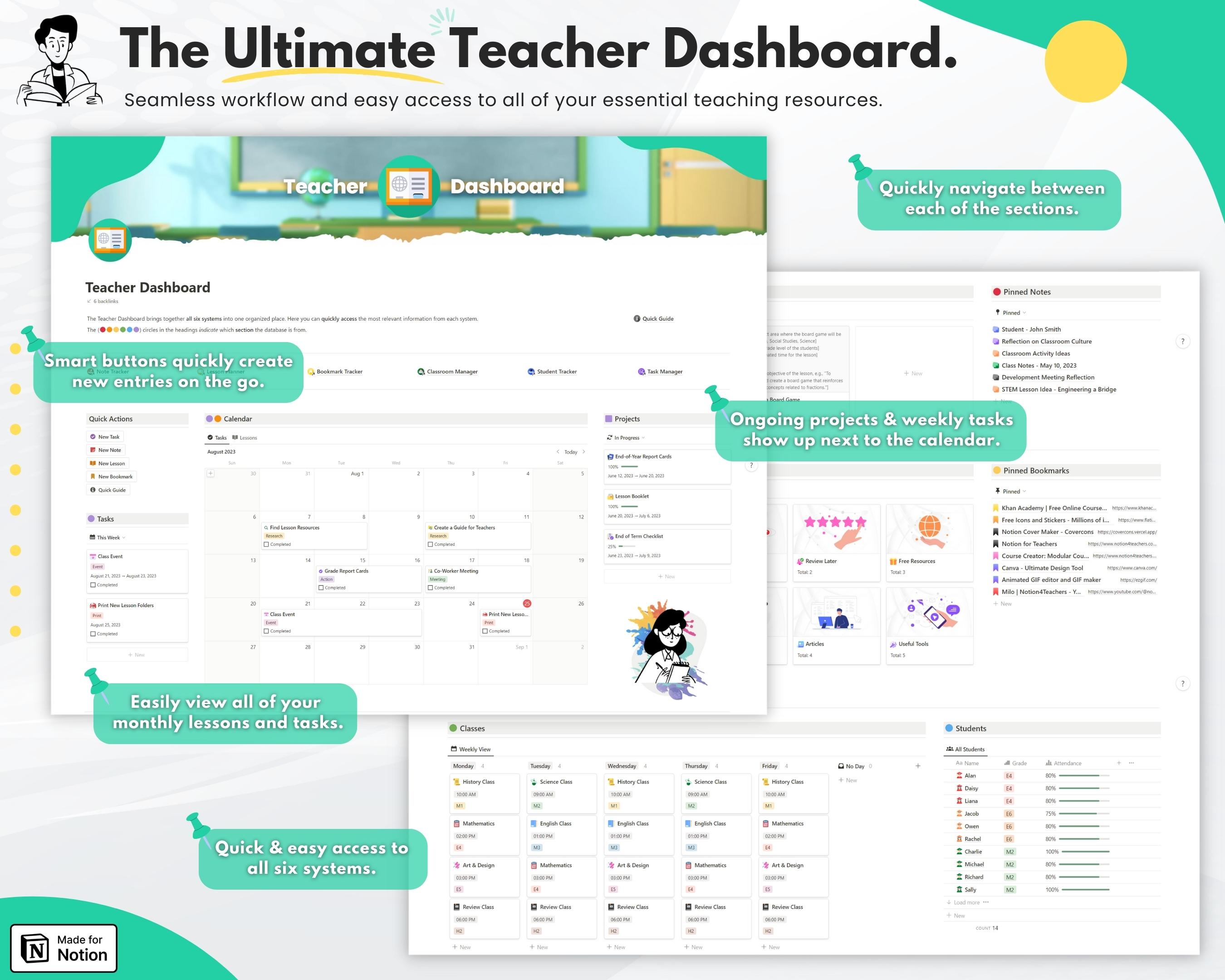 Notion For Teachers: Templates | Notion Ultimate Teacher Planner