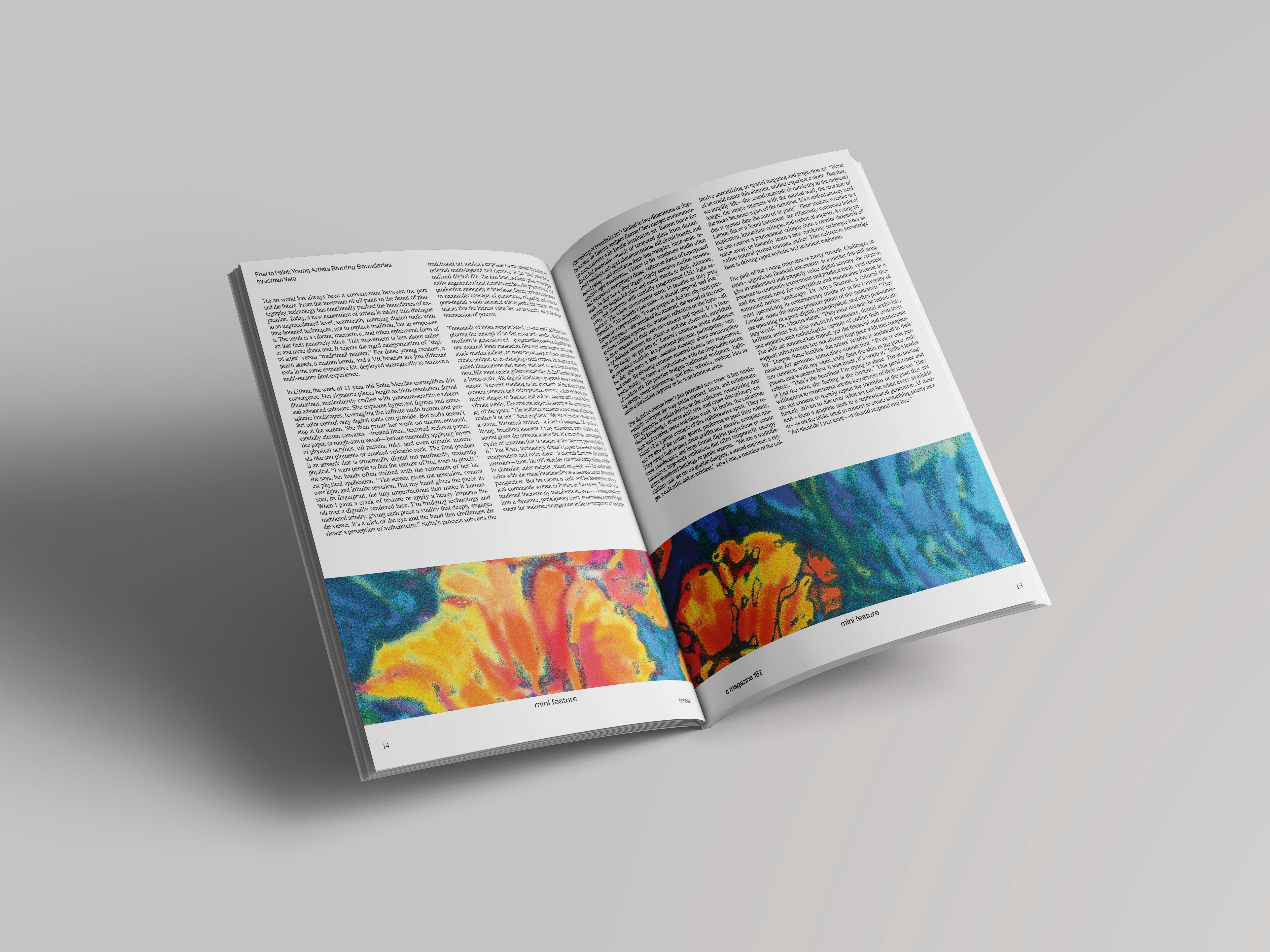 alt="Editorial magazine layout design for C Magazine mini feature"