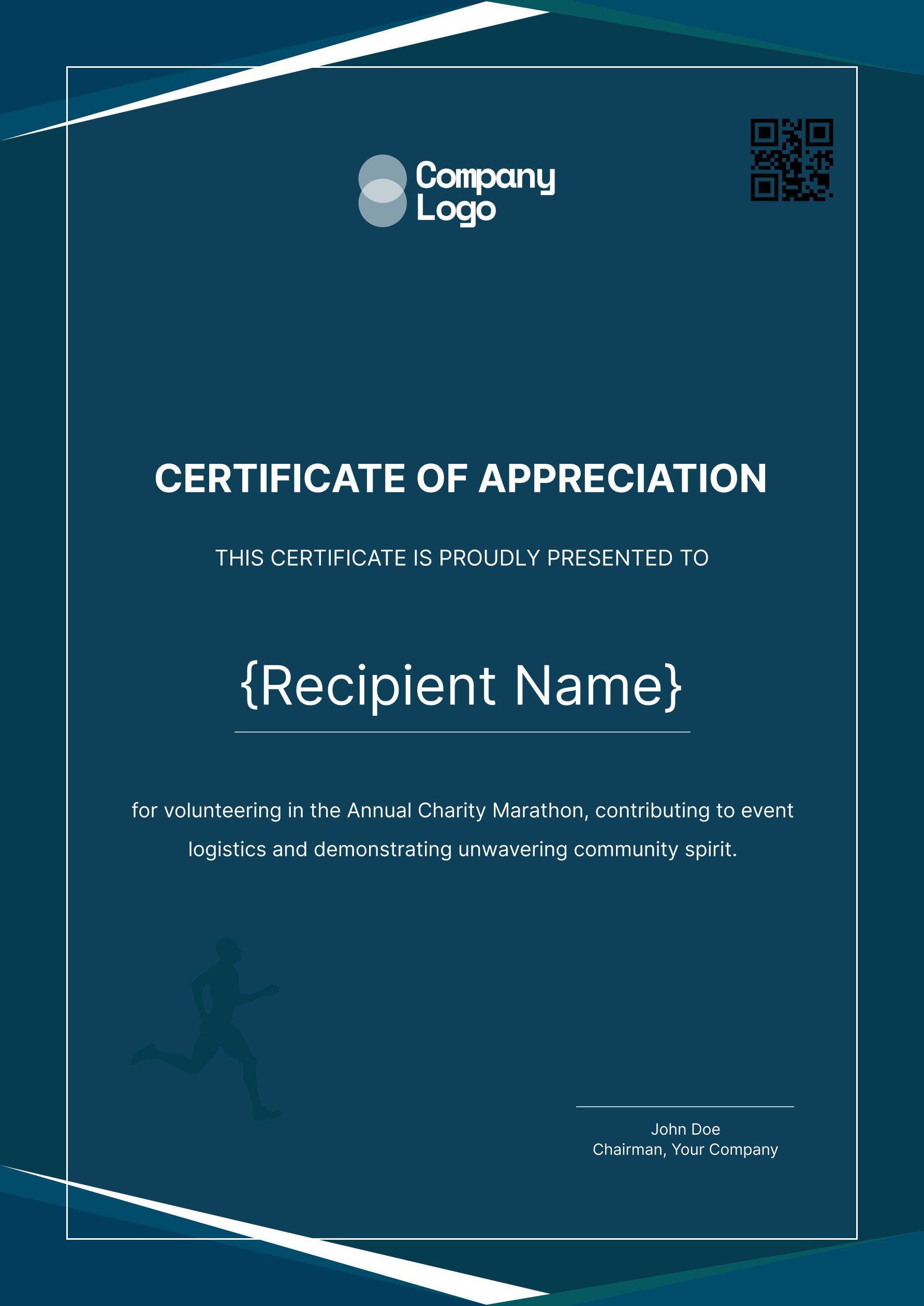 Wauld - Classic and formal certificate of appreciation for volunteering template