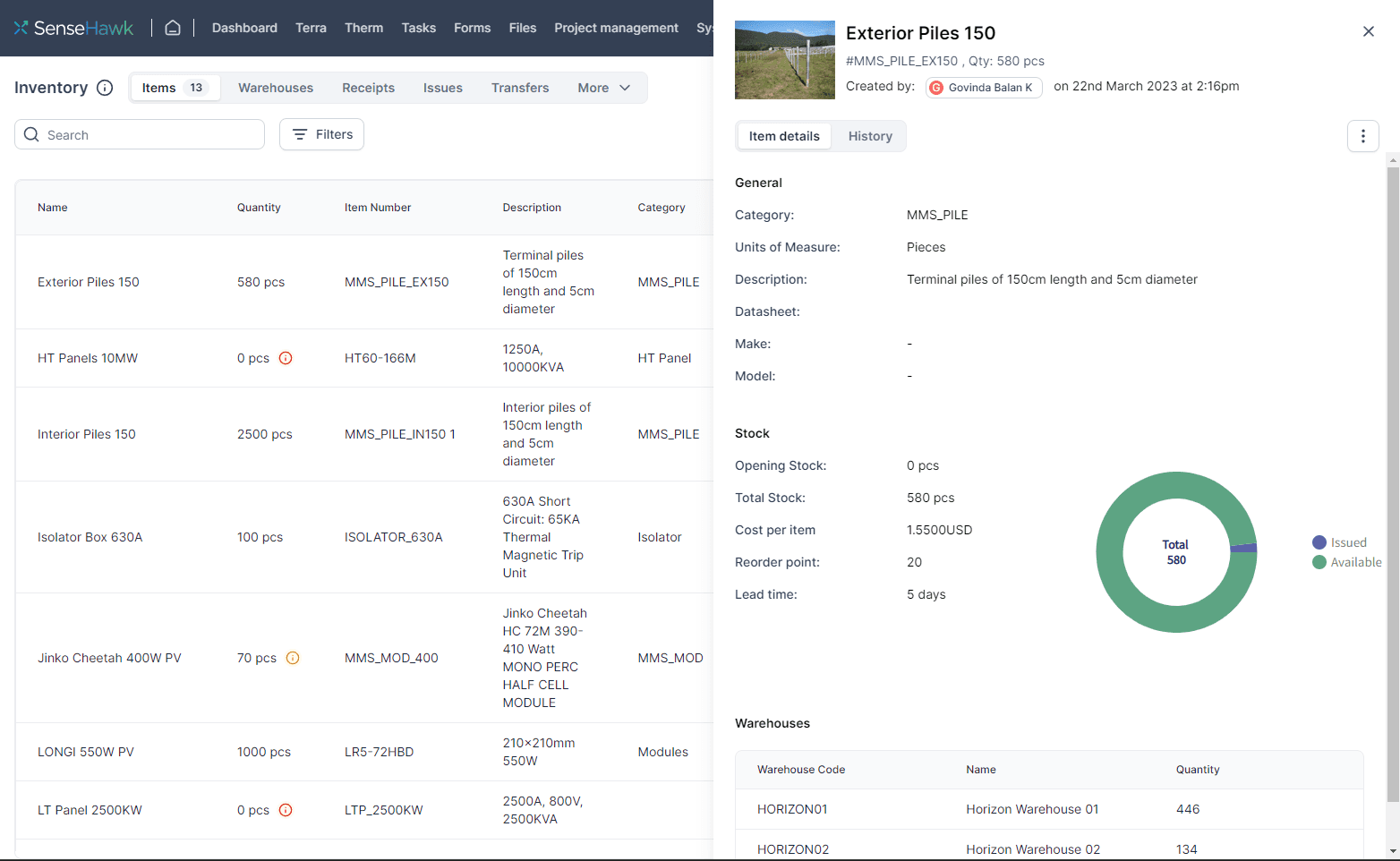 Inventory feature on TaskMapper to monitor and manage stocks for your project. Keep track of all incoming, outgoing, and transfer records of stock from the time of purchase to the item being used.