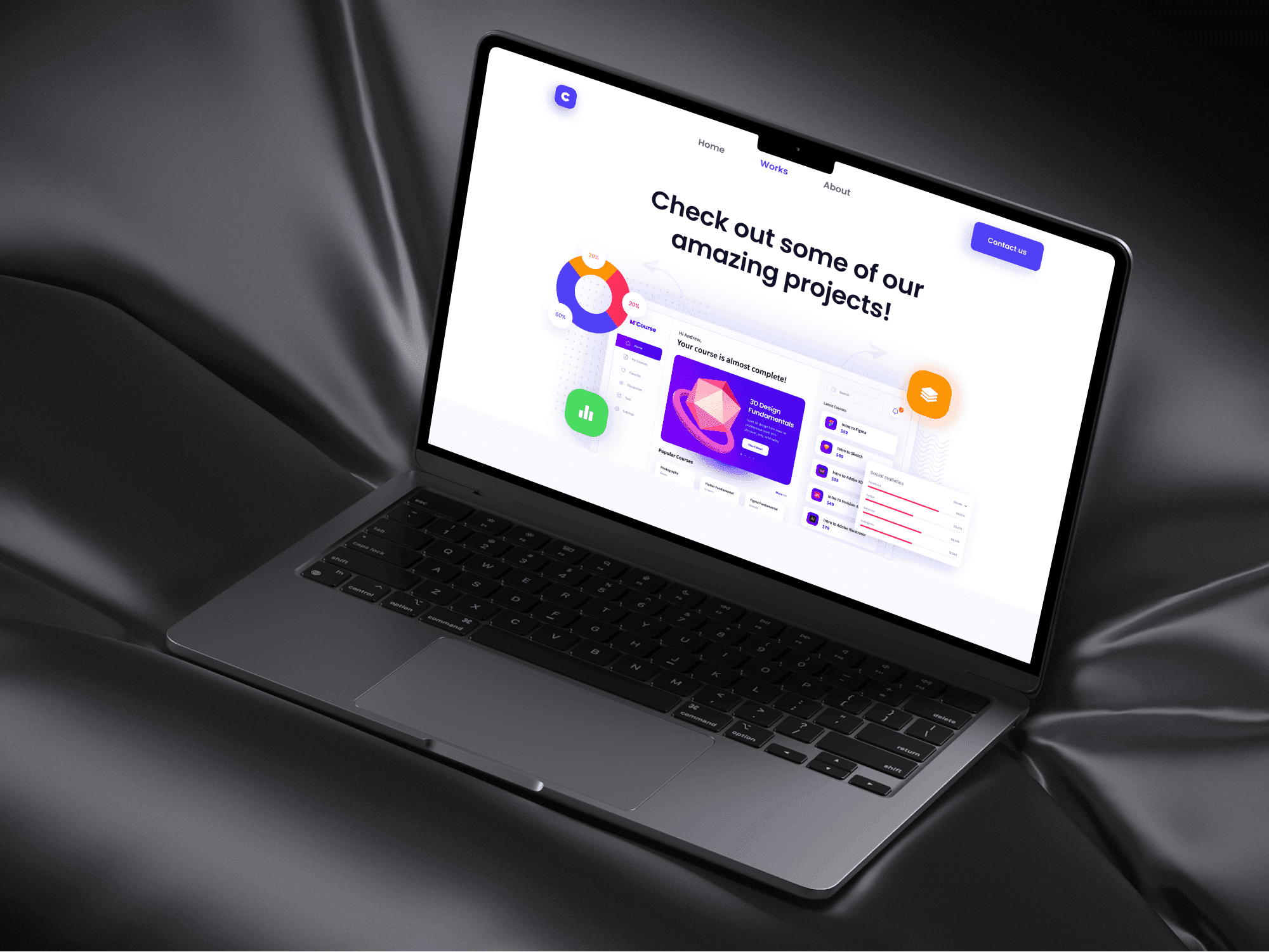 Web Design on Laptop Mockup