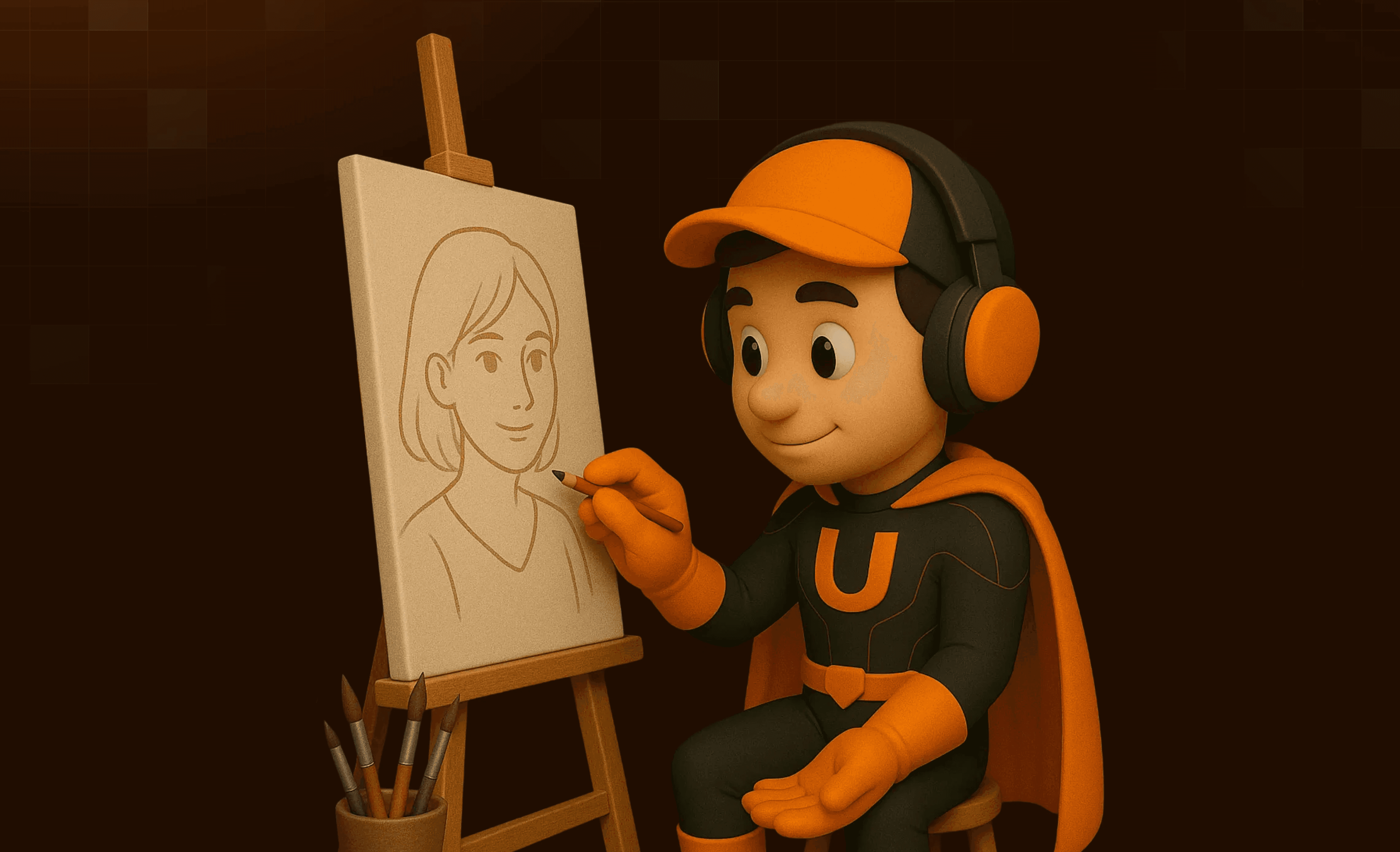 Upsldie Mascot drawing Persona