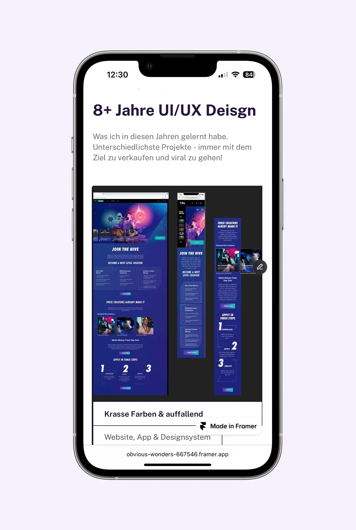 Mockup Mobile responsive Webdesign, 8+ Jahre erfahrung Portfolio