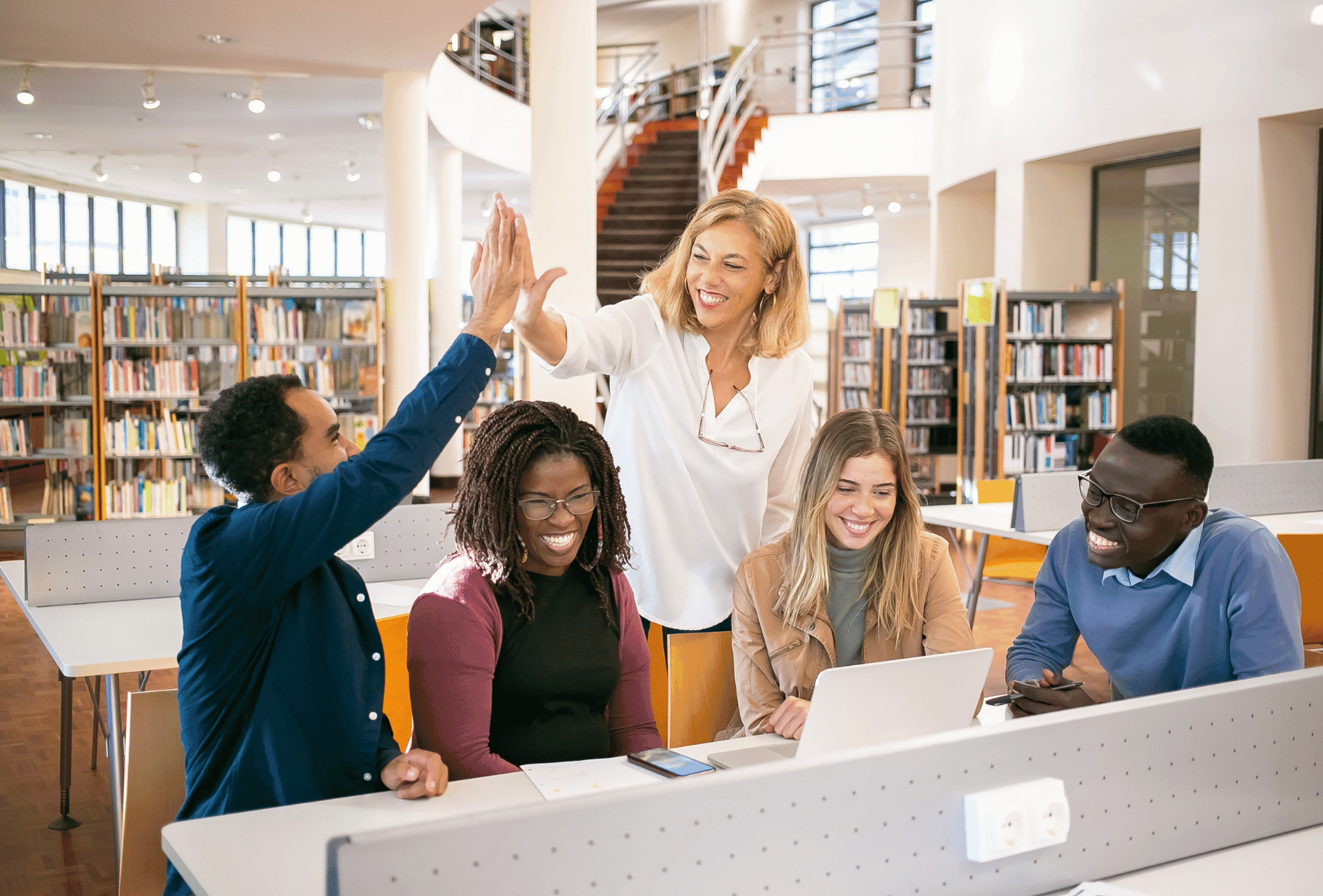 Group of people celebrate