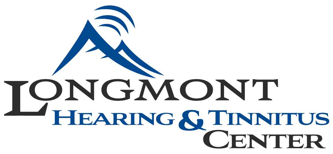 Logo for Longmont Training & Tinnitus Center featuring a mountain graphic and blue text.